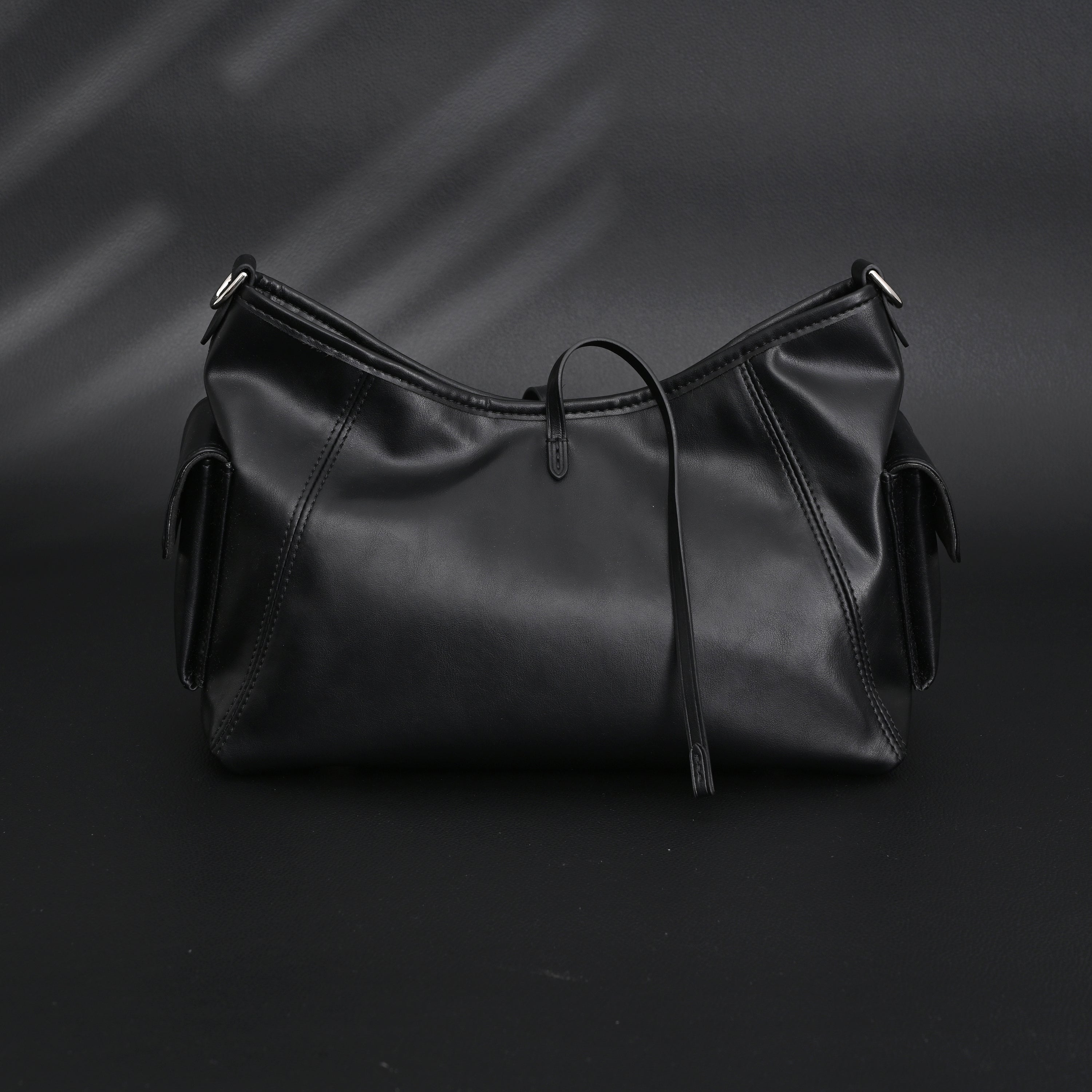 Louis Vuitton Montaigne Black Mahina Leather Shoulder Bag