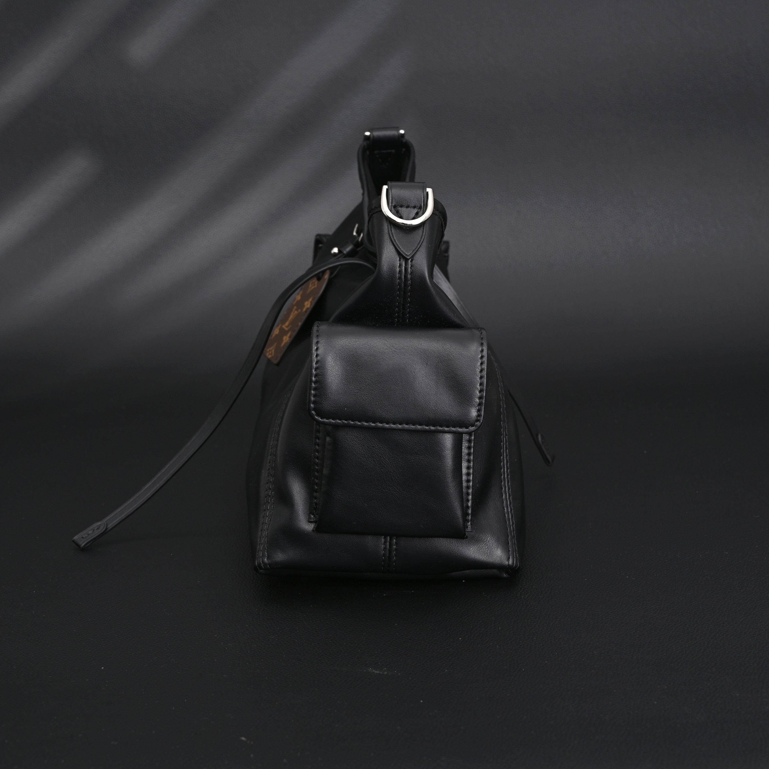 Louis Vuitton Montaigne Black Mahina Leather Shoulder Bag