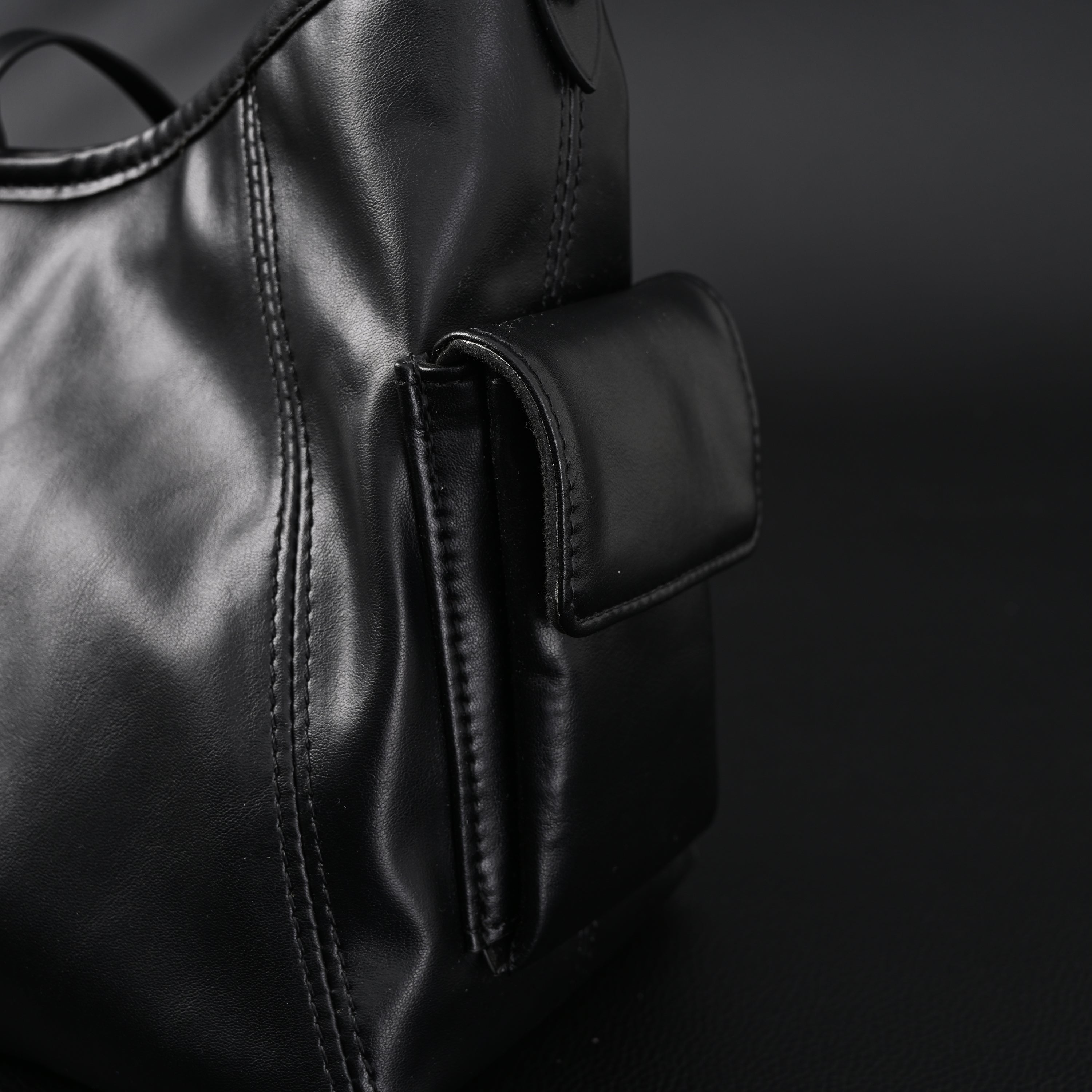 Louis Vuitton Montaigne Black Mahina Leather Shoulder Bag