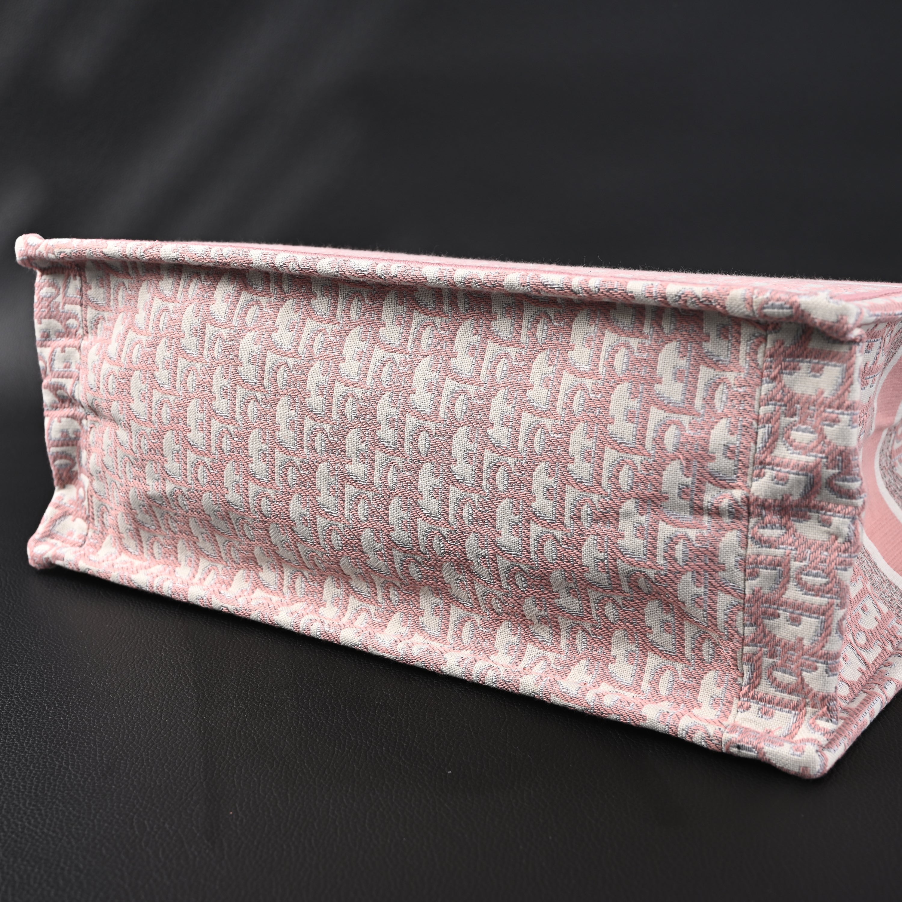 Christian Dior Large Book Tote – Pink Oblique Embroidery