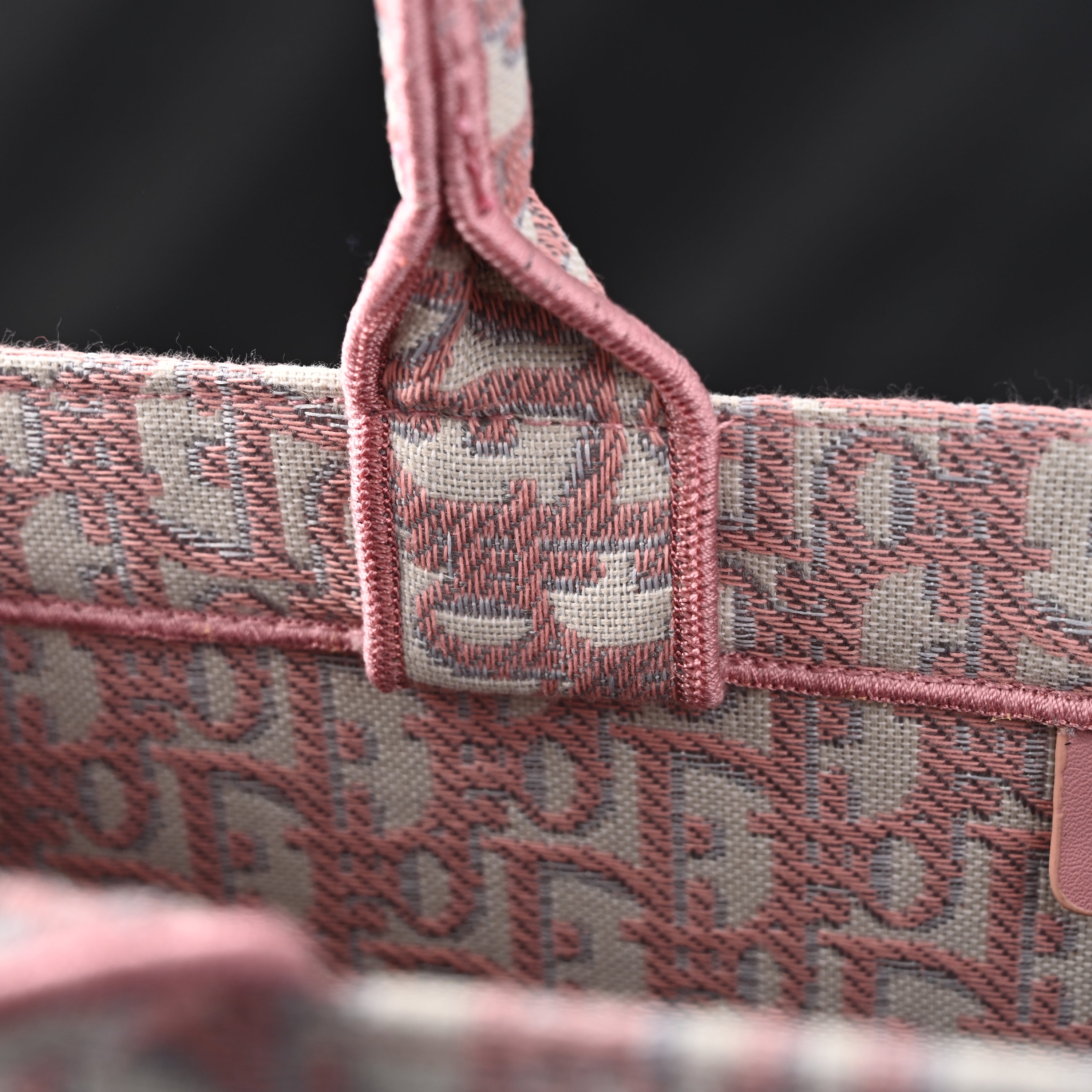 Christian Dior Large Book Tote – Pink Oblique Embroidery