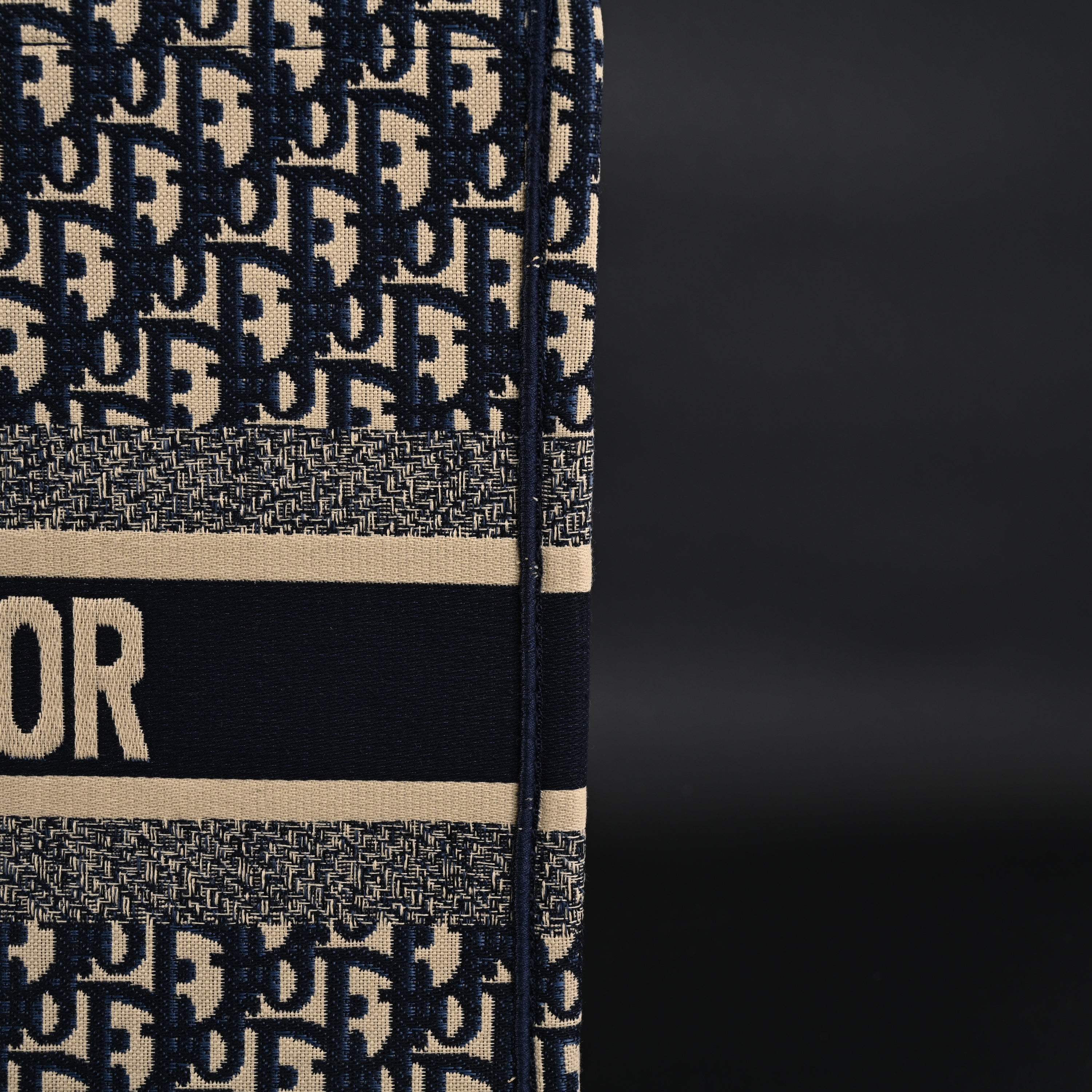 Christian Dior Large Book Tote – Blue Oblique Embroidery
