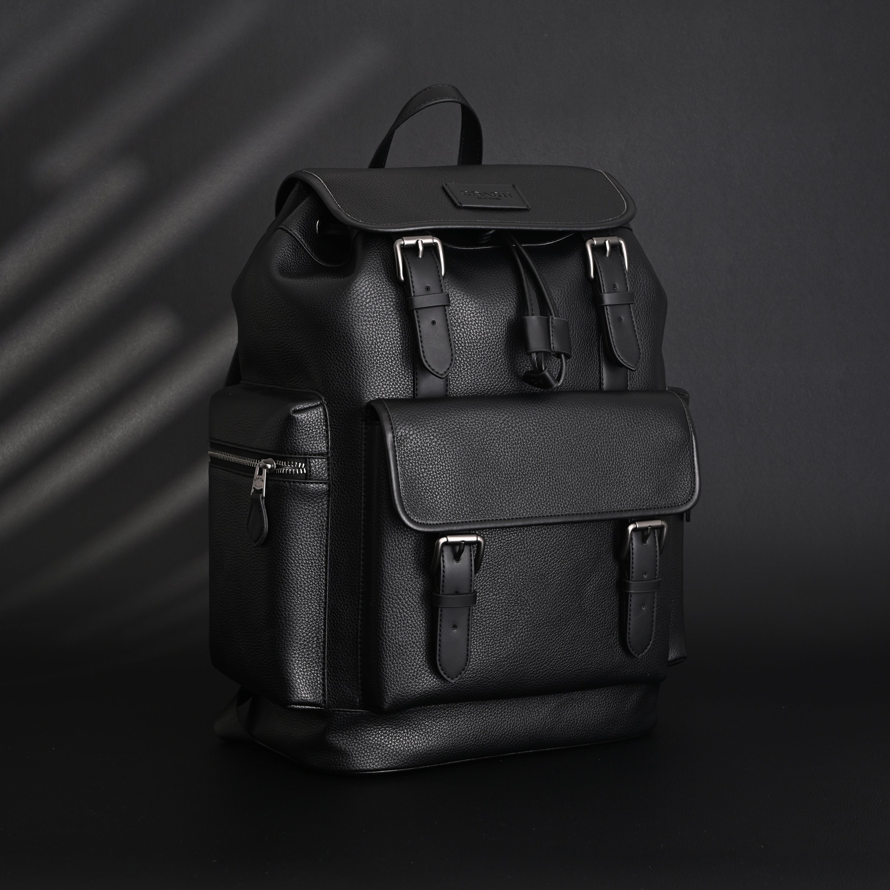 Prada Nylon & Leather Multi-Pocket Backpack – Black