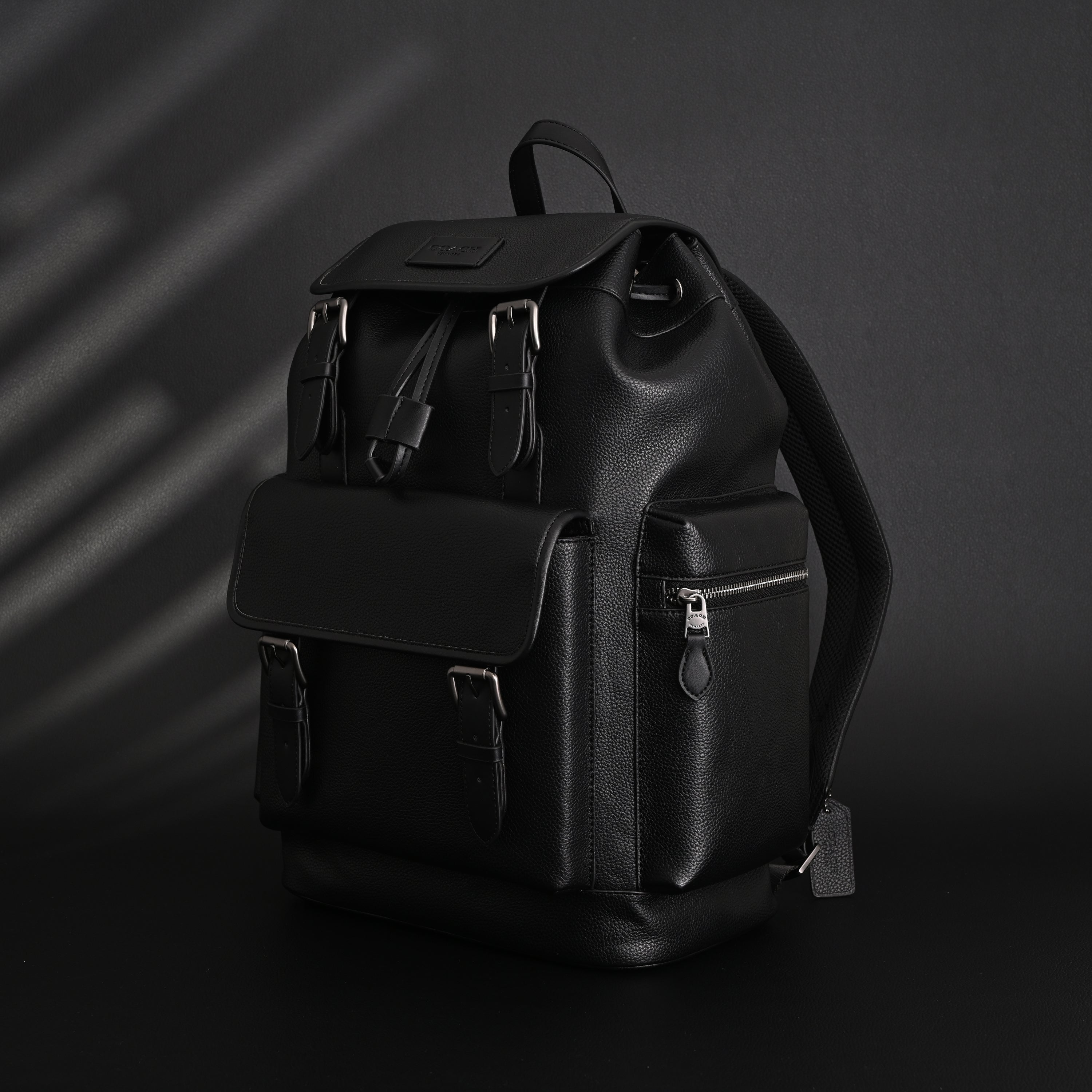Prada Nylon & Leather Multi-Pocket Backpack – Black