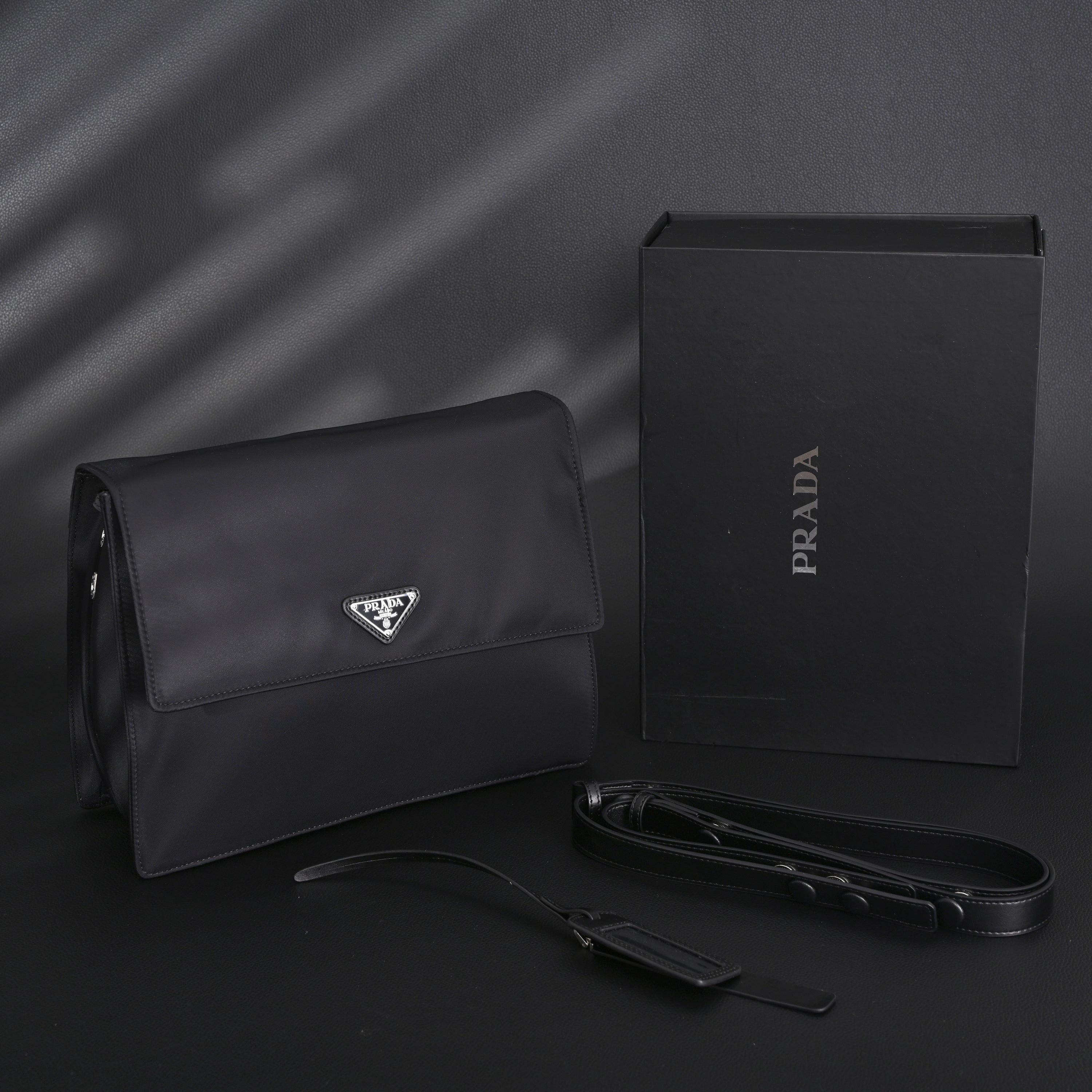 Prada Nylon Black Messenger Bag