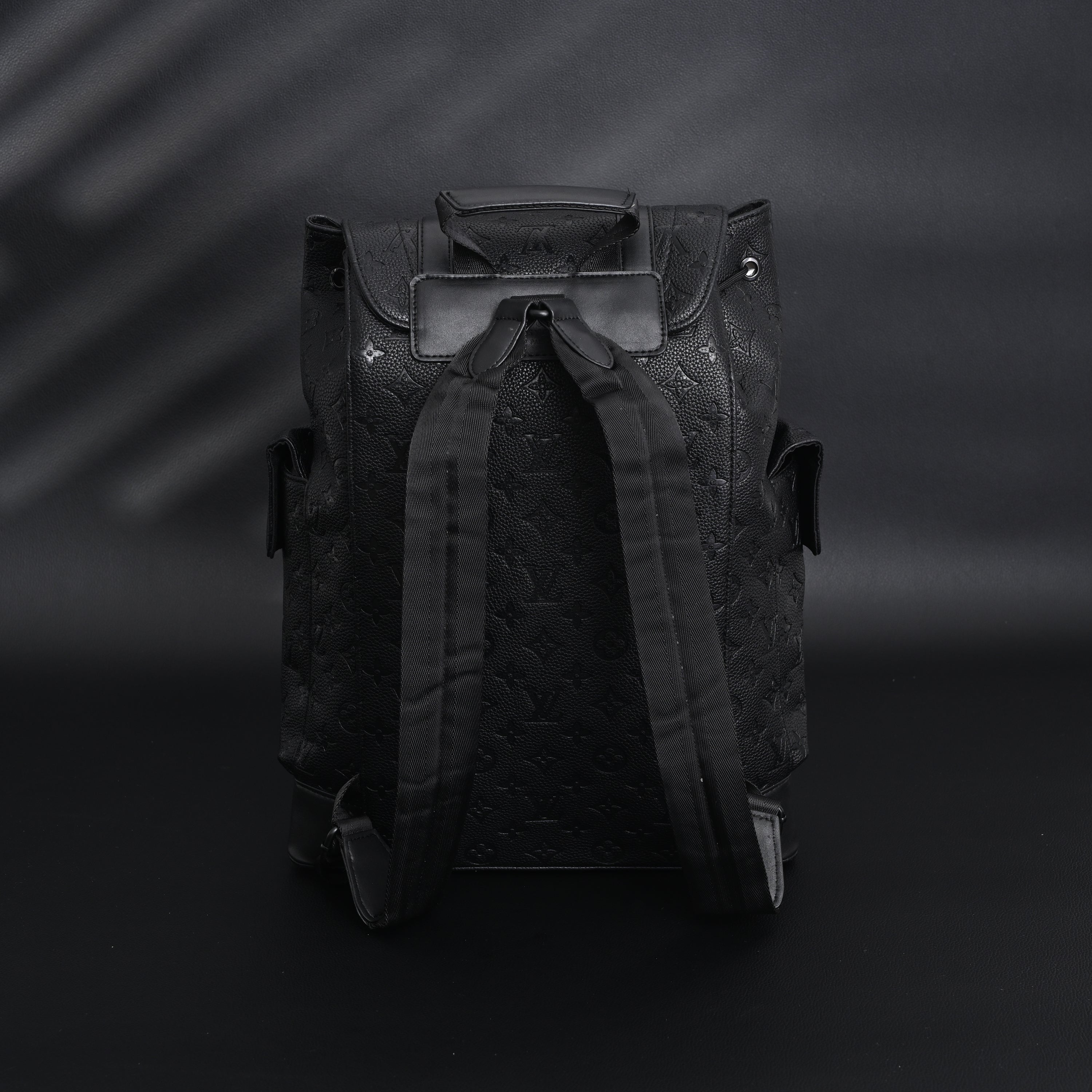 Louis Vuitton Christopher PM Backpack Monogram Shadow Black Leather