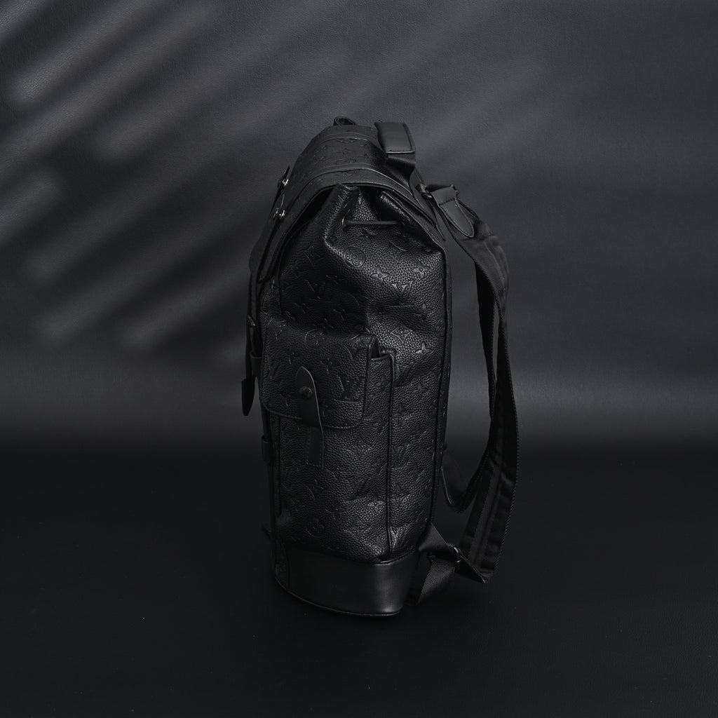 Louis Vuitton Christopher PM Backpack Monogram Shadow Black Leather