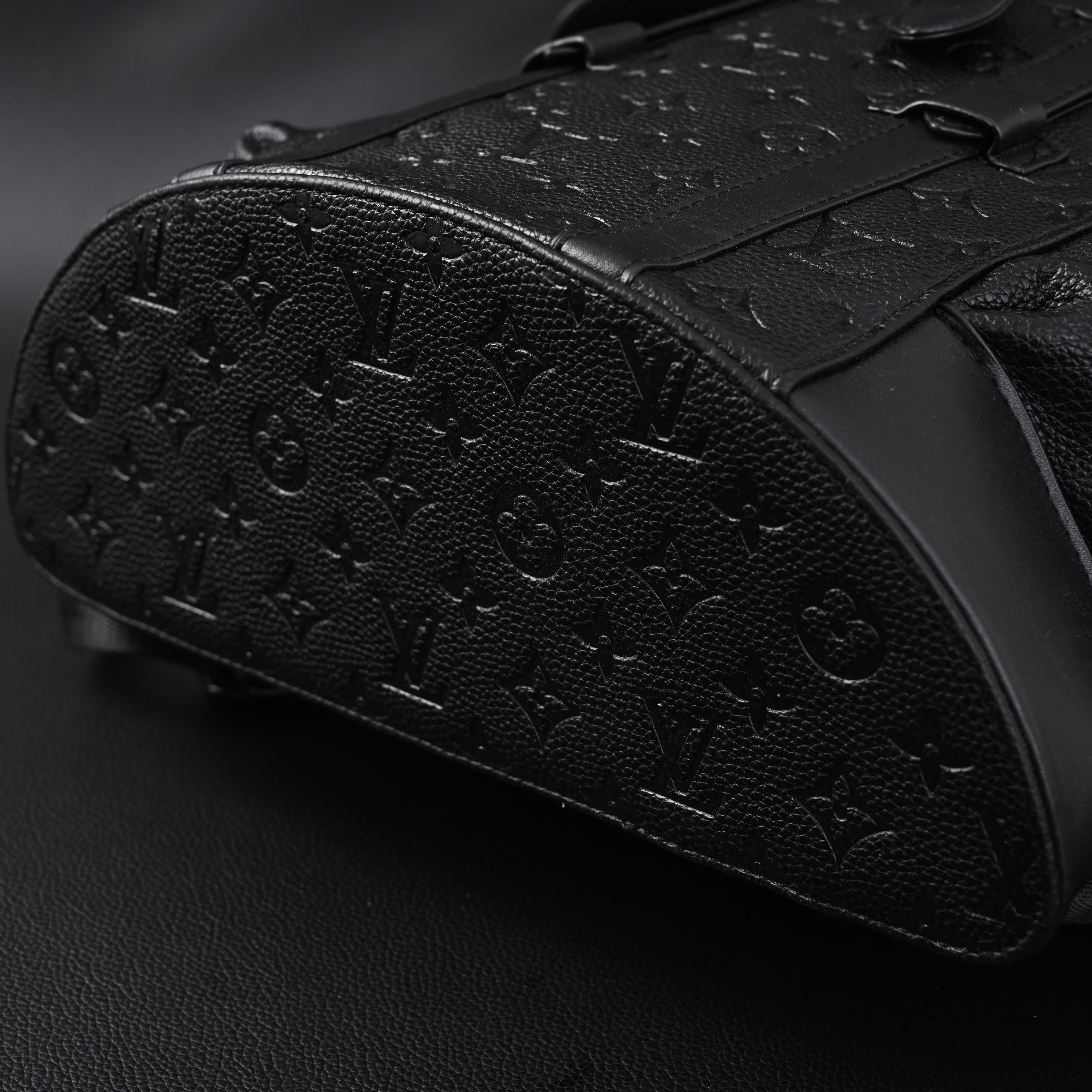 Louis Vuitton Christopher PM Backpack Monogram Shadow Black Leather