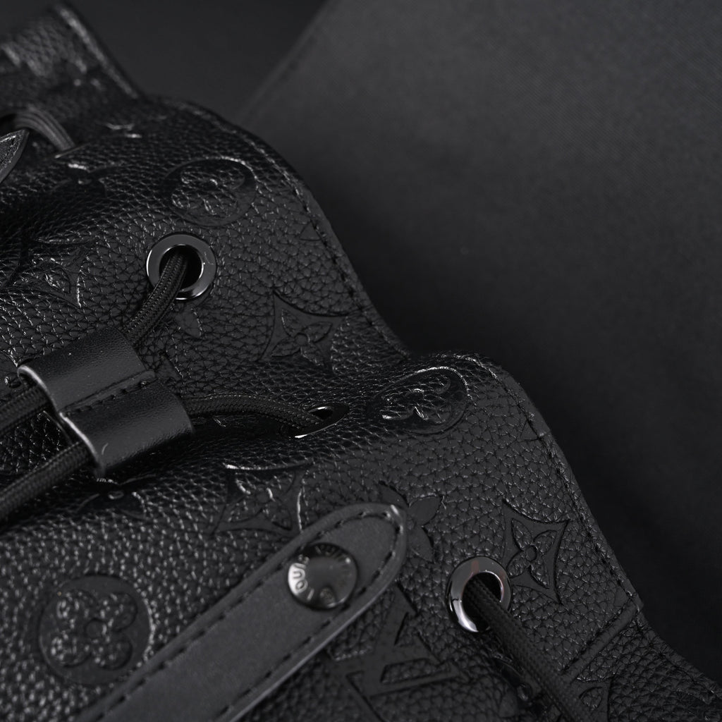 Louis Vuitton Christopher PM Backpack Monogram Shadow Black Leather