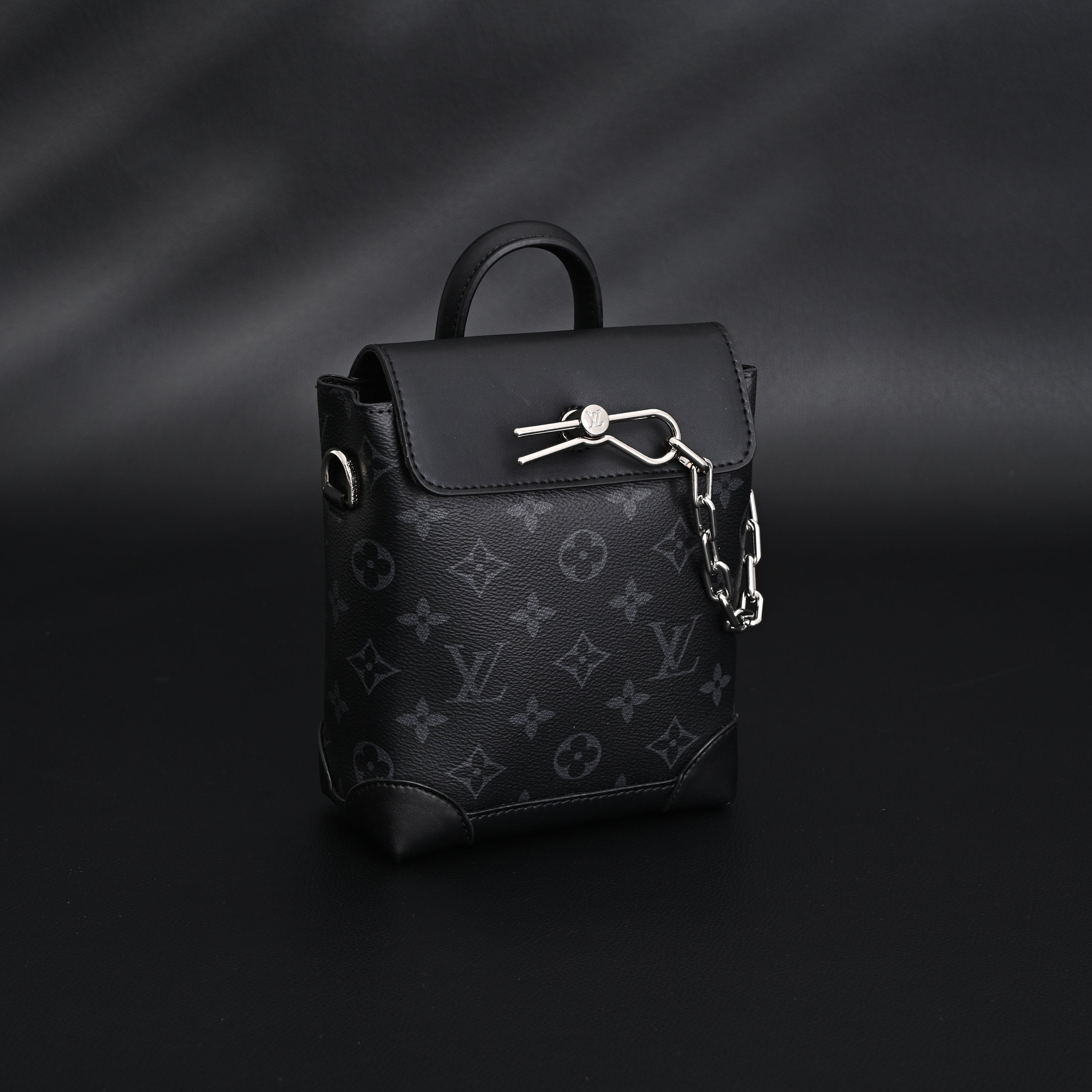 Louis Vuitton Soft Trunk Messenger – Monogram Eclipse Canvas with Silver Chain