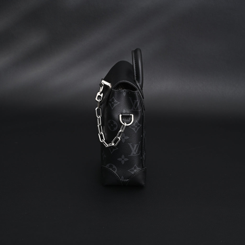 Louis Vuitton Soft Trunk Messenger – Monogram Eclipse Canvas with Silver Chain