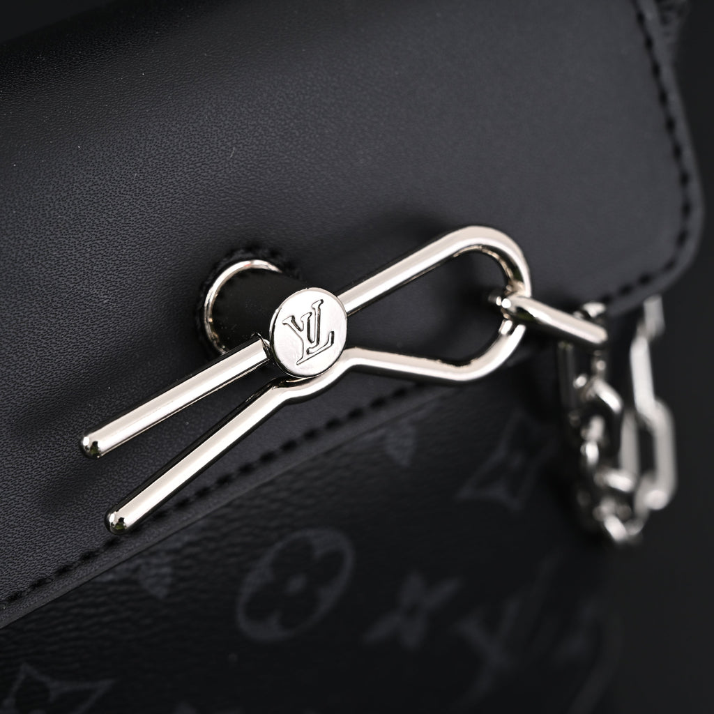 Louis Vuitton Soft Trunk Messenger – Monogram Eclipse Canvas with Silver Chain