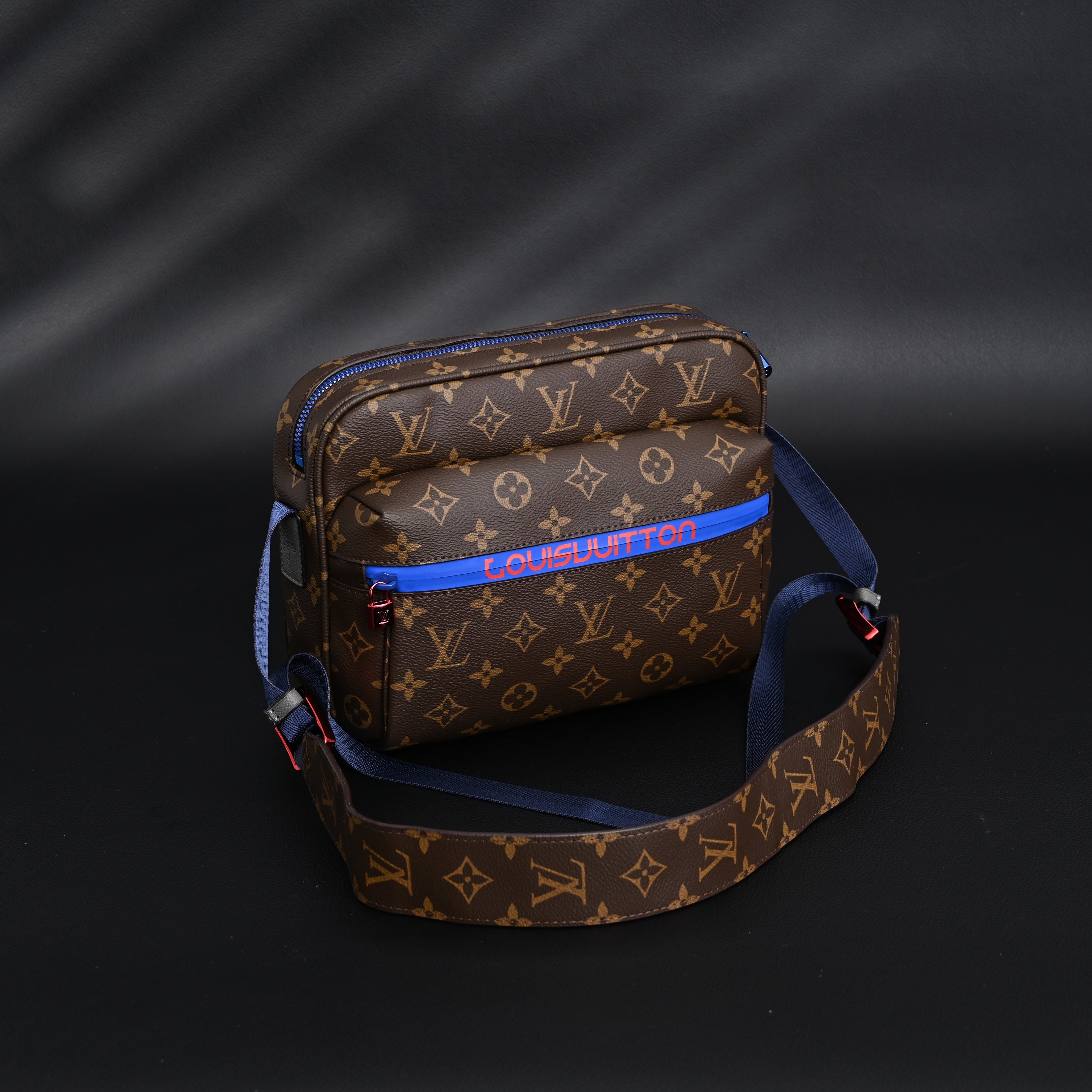 Louis Vuitton Trio Messenger Bag – Monogram Canvas with Blue Strap