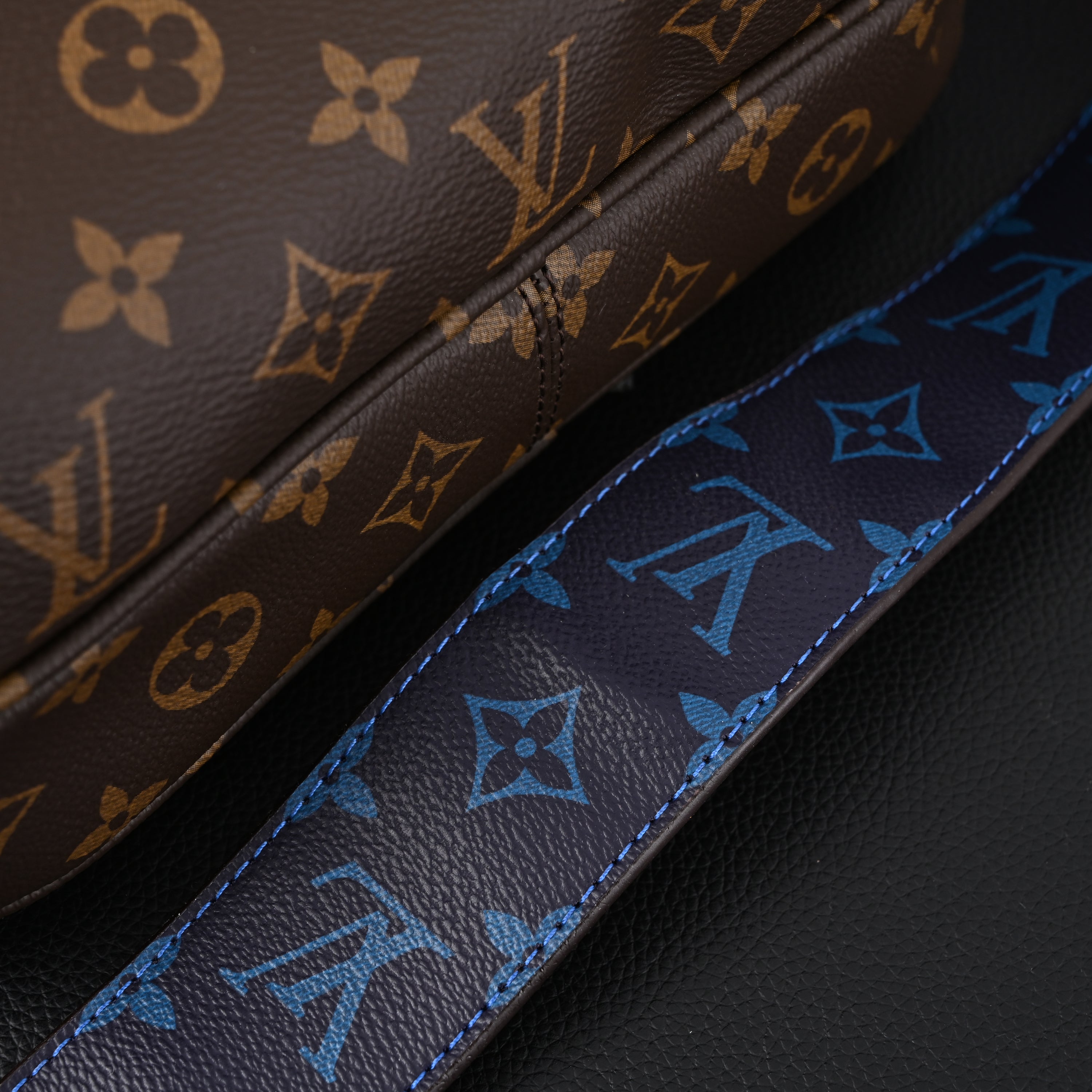 Louis Vuitton Trio Messenger Bag – Monogram Canvas with Blue Strap