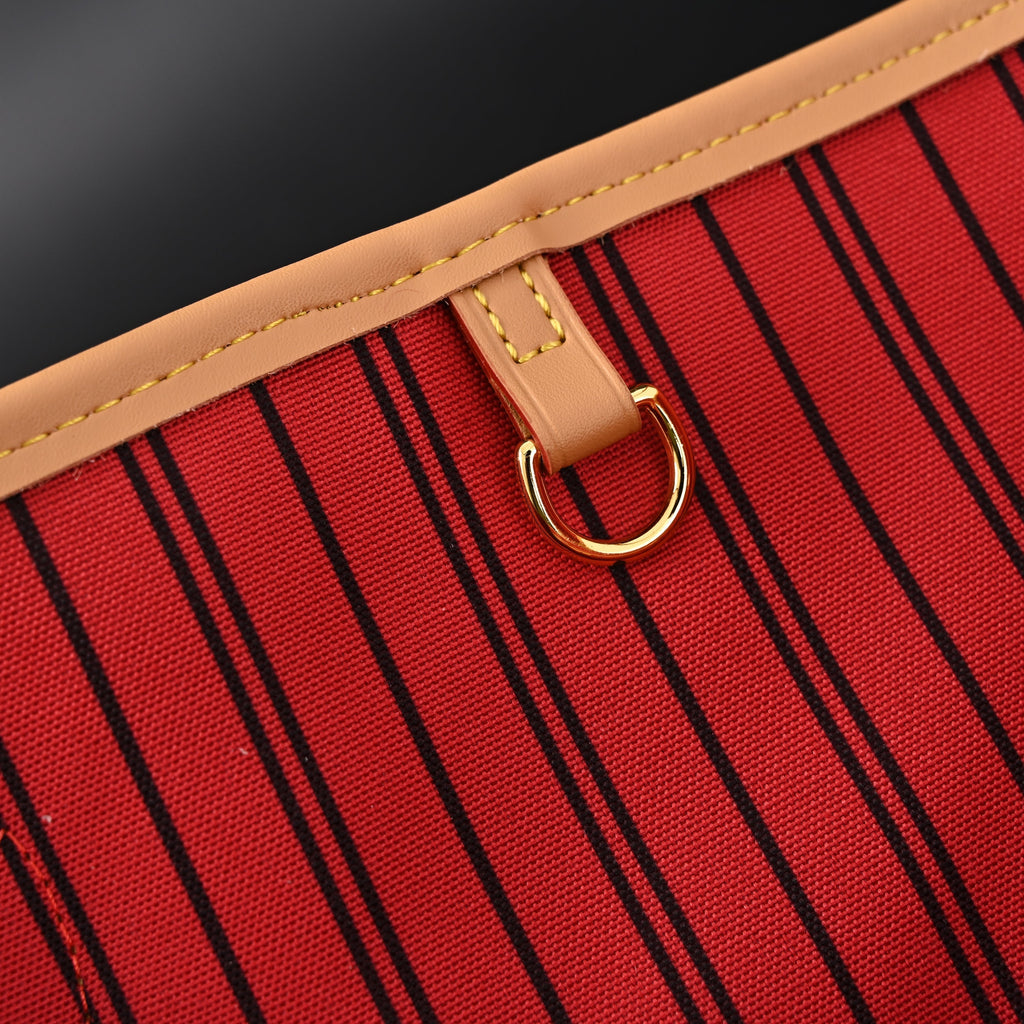 Louis Vuitton Neverfull MM Tote Bag – Monogram Canvas with Red Interior