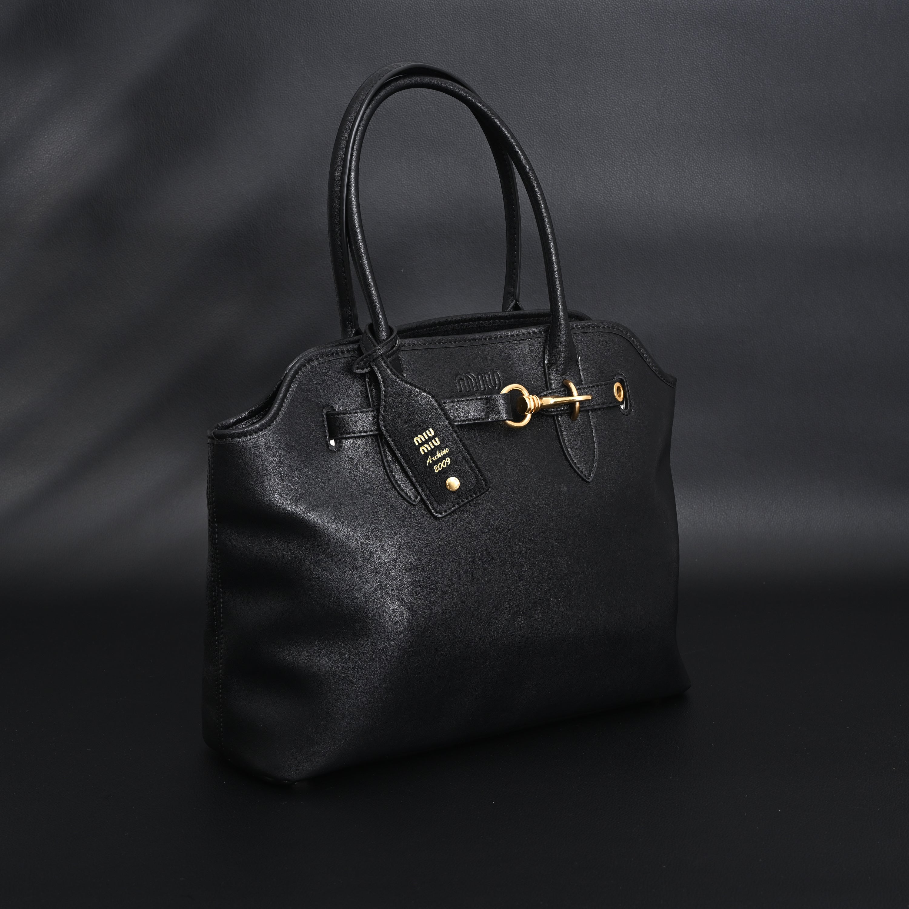 Miu Miu Leather Tote Bag – Classic Black