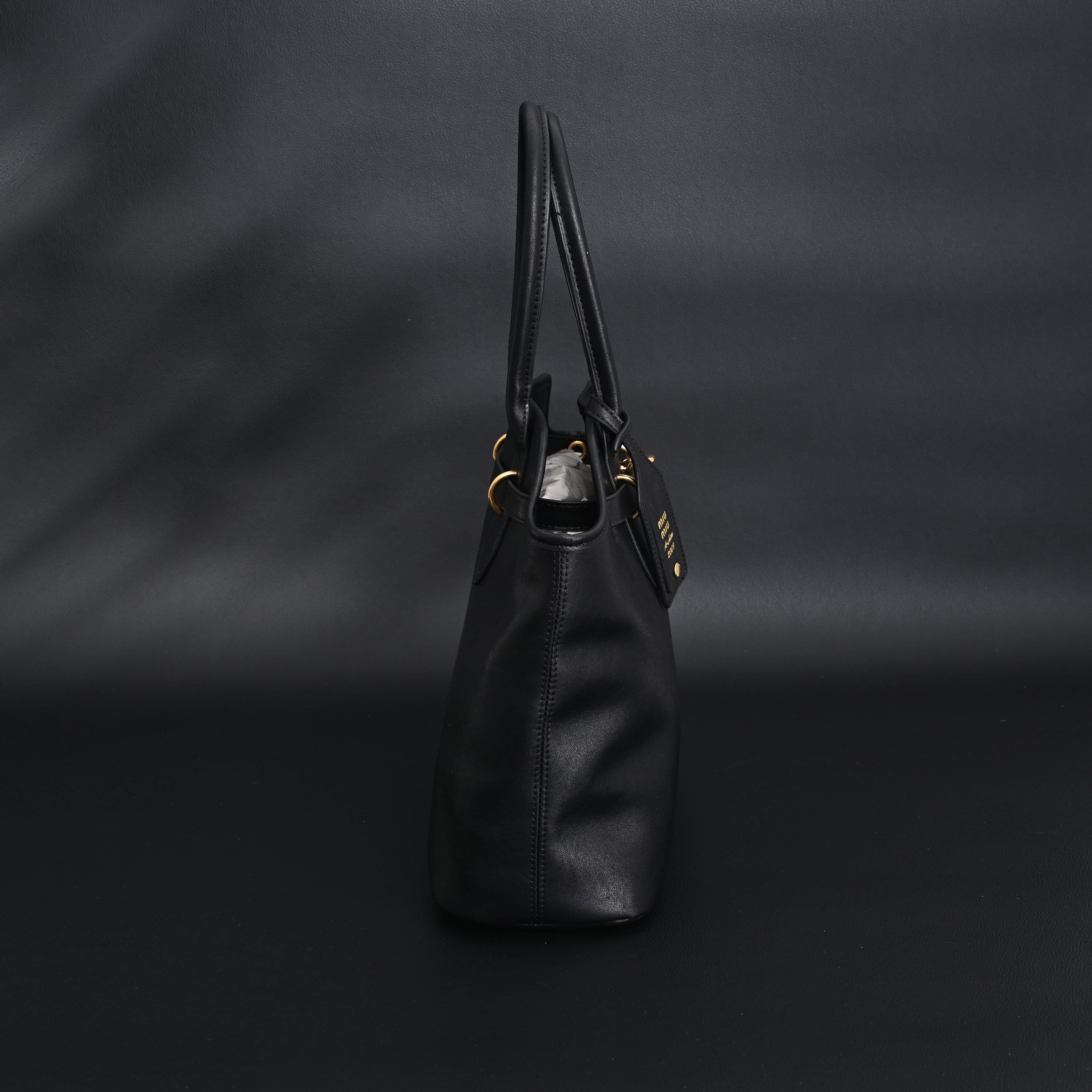 Miu Miu Leather Tote Bag – Classic Black