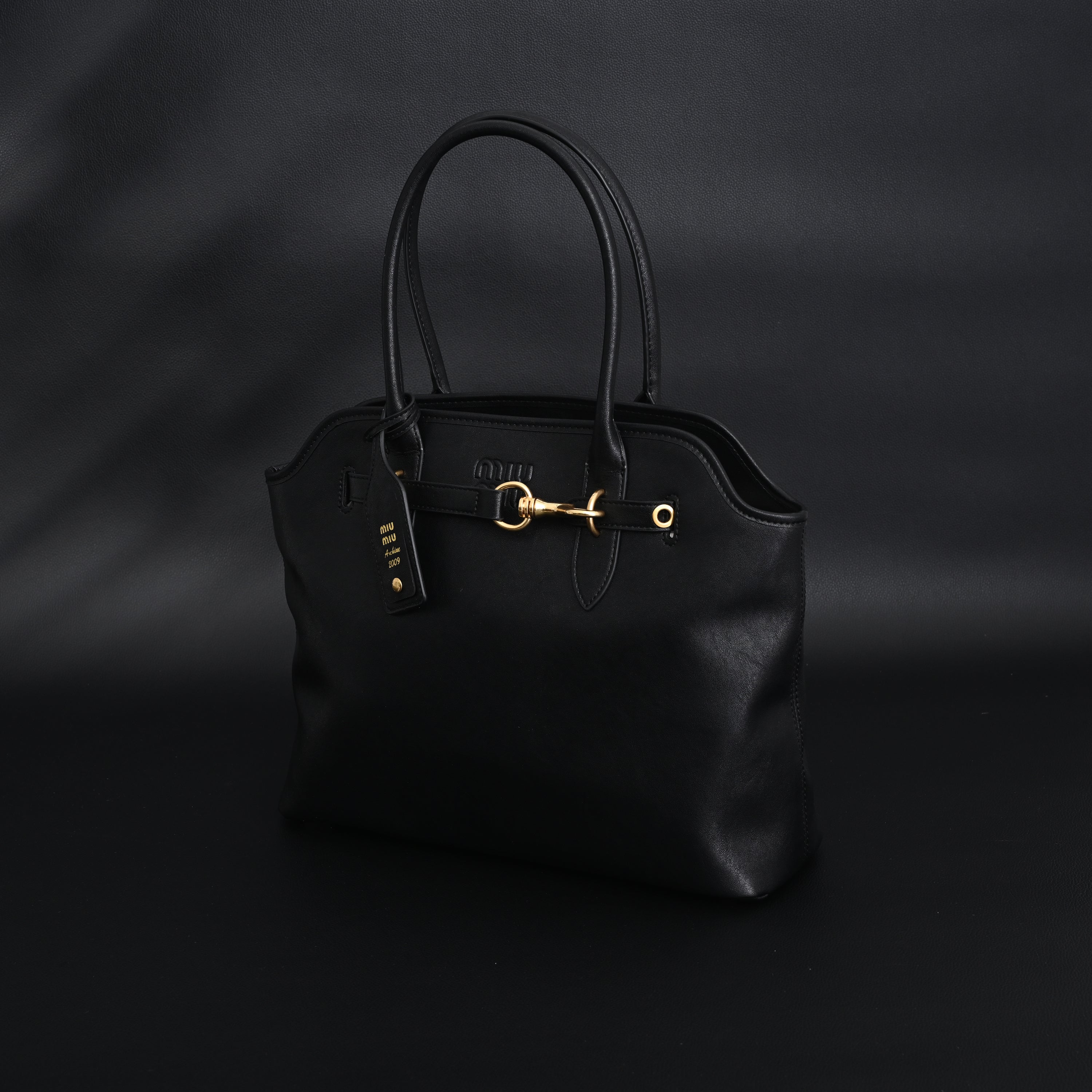 Miu Miu Leather Tote Bag – Classic Black