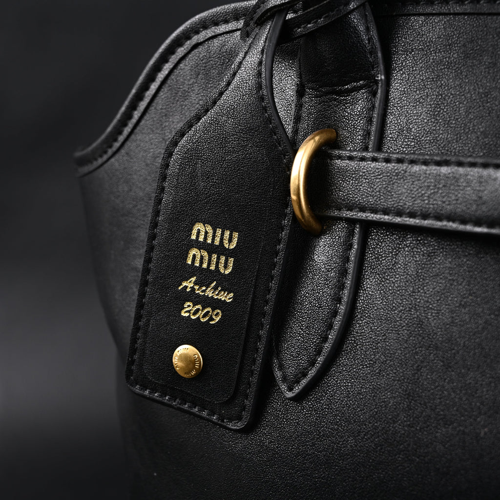 Miu Miu Leather Tote Bag – Classic Black