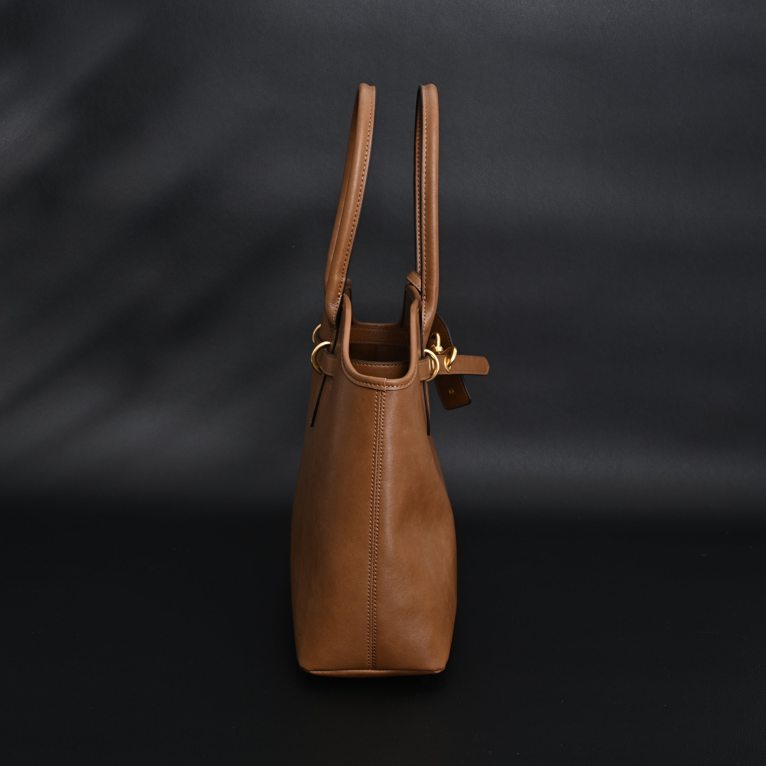Miu Miu Leather Tote Bag – Elegant Caramel Brown