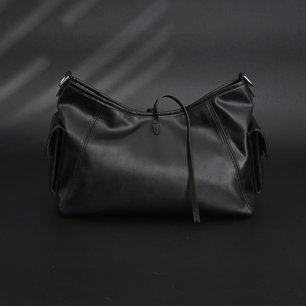 Louis Vuitton Montaigne Black Mahina Leather Shoulder Bag