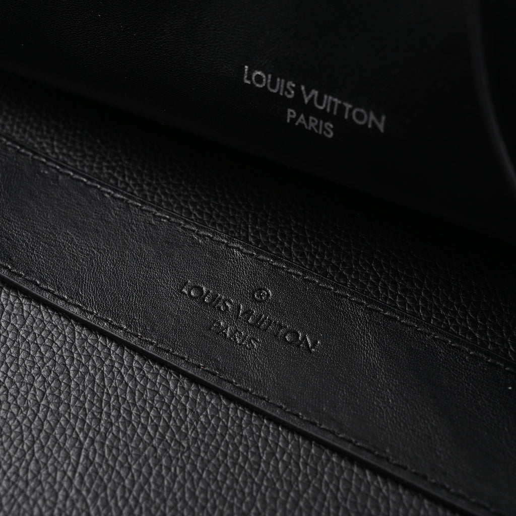 Louis Vuitton Montaigne Black Mahina Leather Shoulder Bag