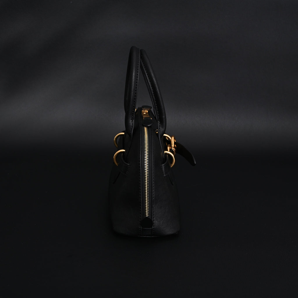 Miu Miu Black Leather Satchel Bag – Medium Structured Tote