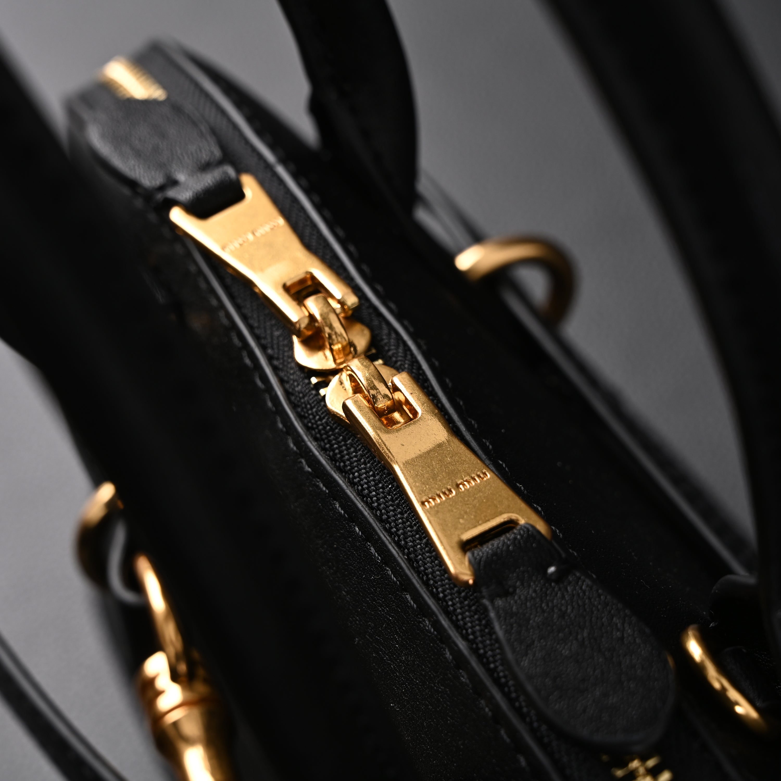 Miu Miu Black Leather Satchel Bag – Medium Structured Tote