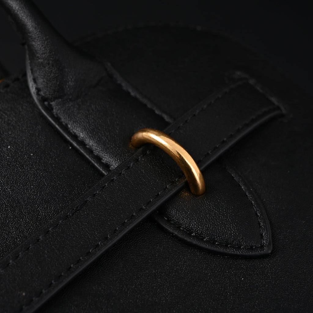 Miu Miu Black Leather Satchel Bag – Medium Structured Tote