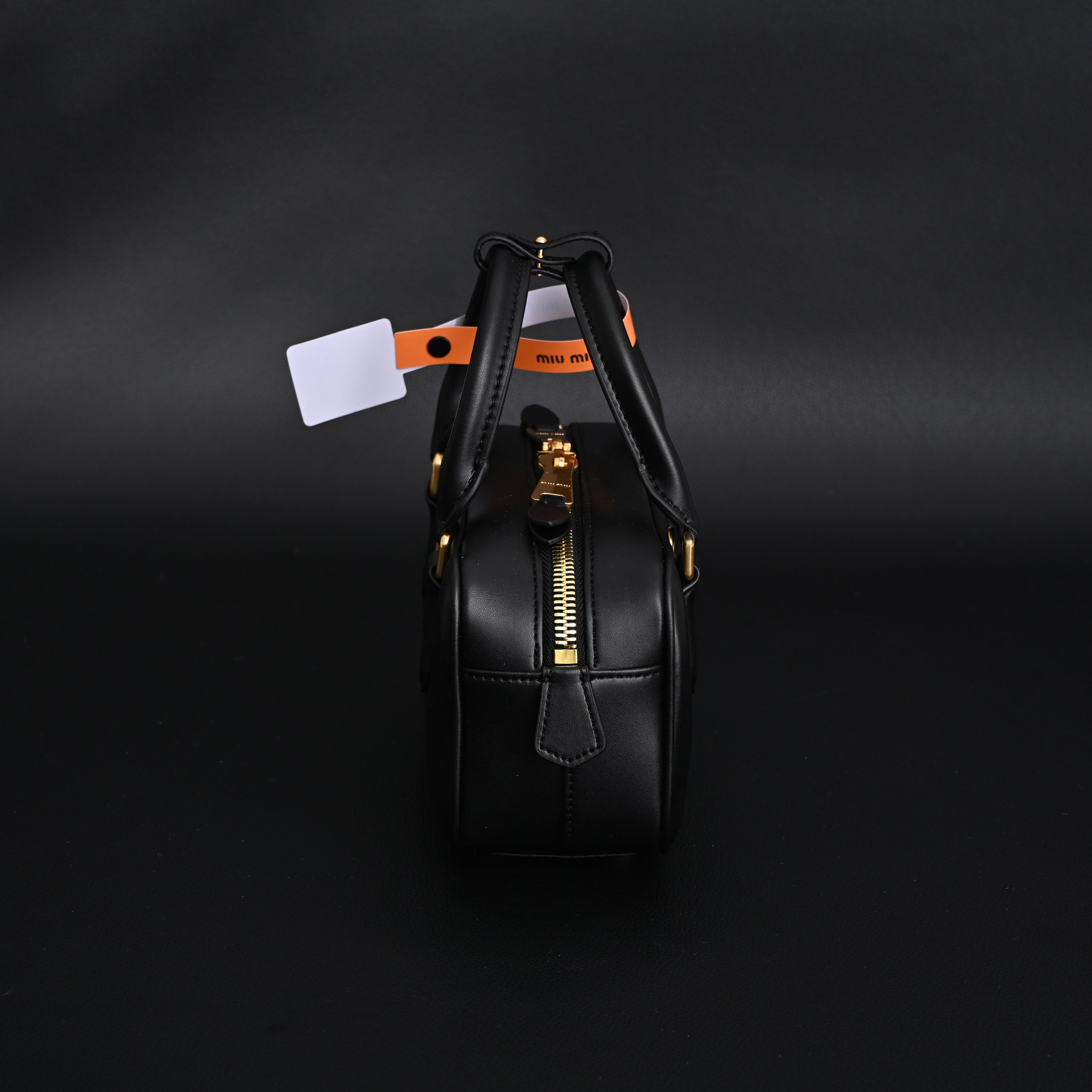 Miu Miu Black Matelassé Leather Satchel Bag – Mini Top Handle