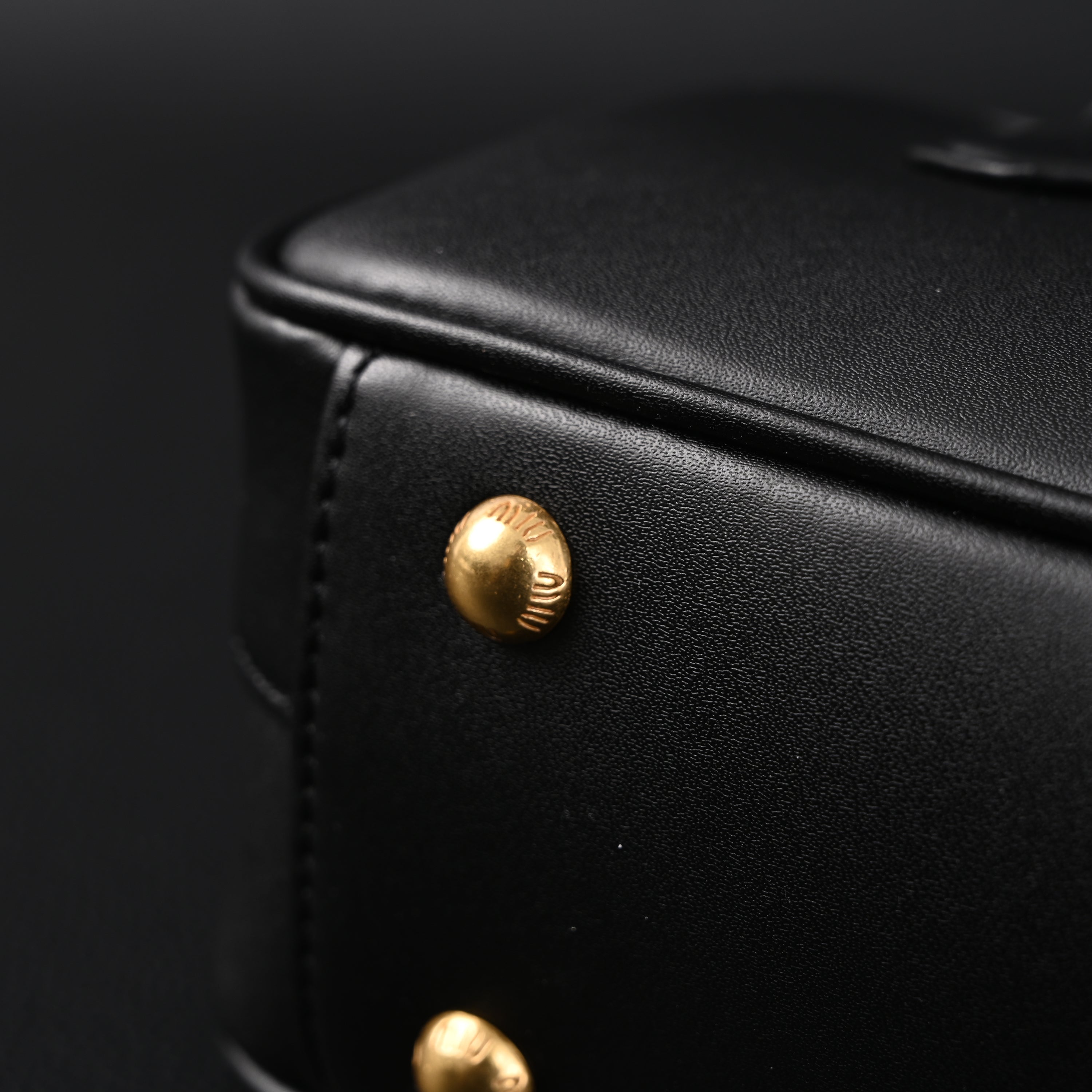 Miu Miu Leather Top Handle Satchel – Classic Black