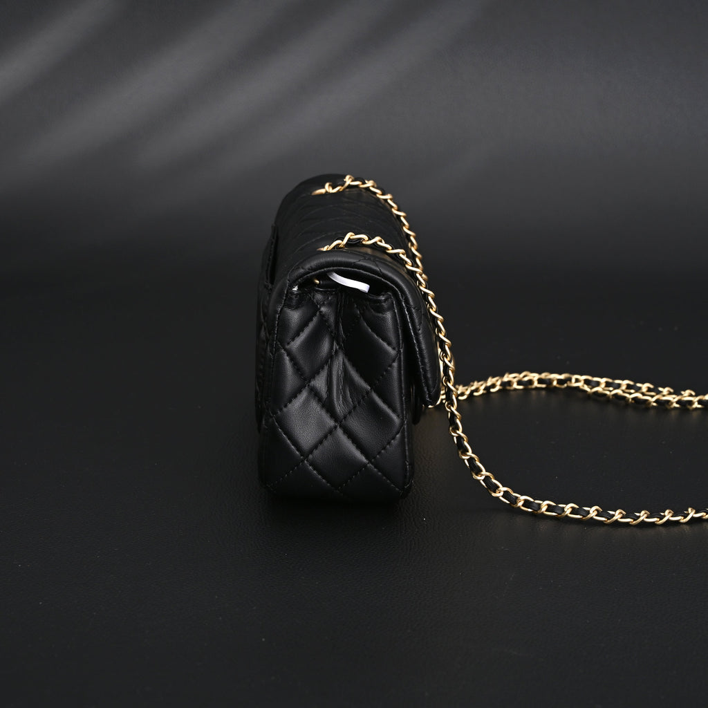 Chanel Classic Flap Mini Bag – Black Quilted Lambskin with Gold-Tone Hardware