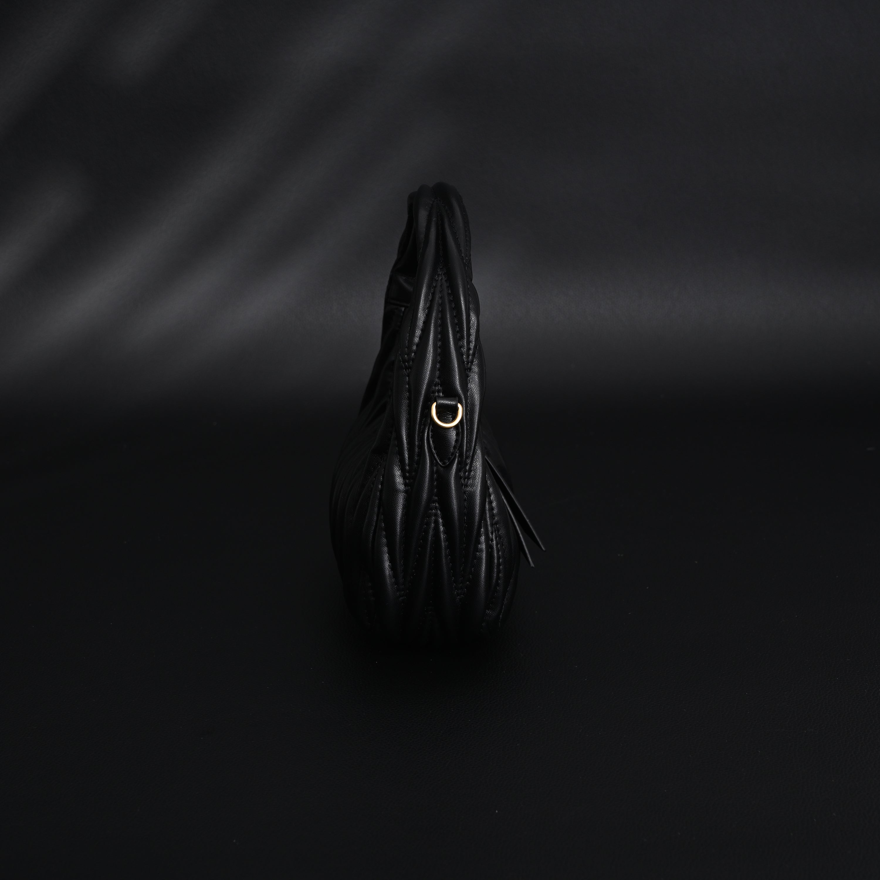 Miu Miu Matelassé Leather Hobo Bag – Black with Gold Hardware