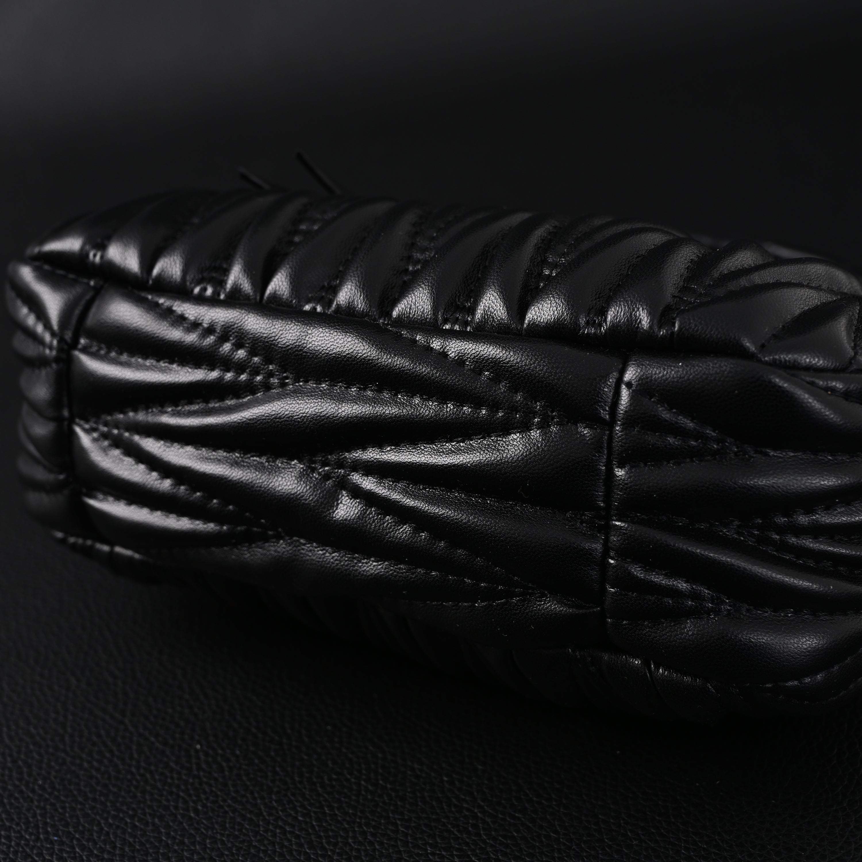 Miu Miu Matelassé Leather Hobo Bag – Black with Gold Hardware