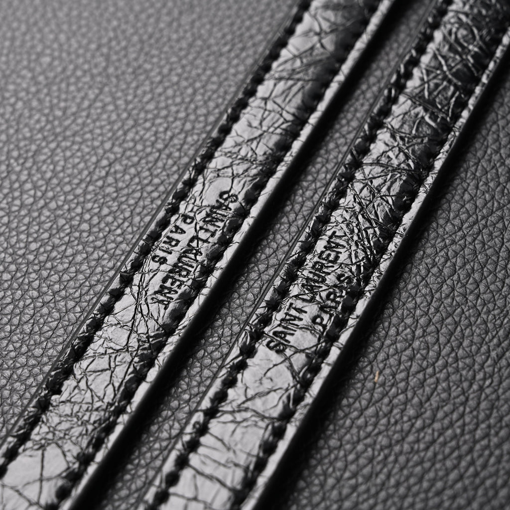 Saint Laurent Niki Medium Black Crinkled Leather Shoulder Bag