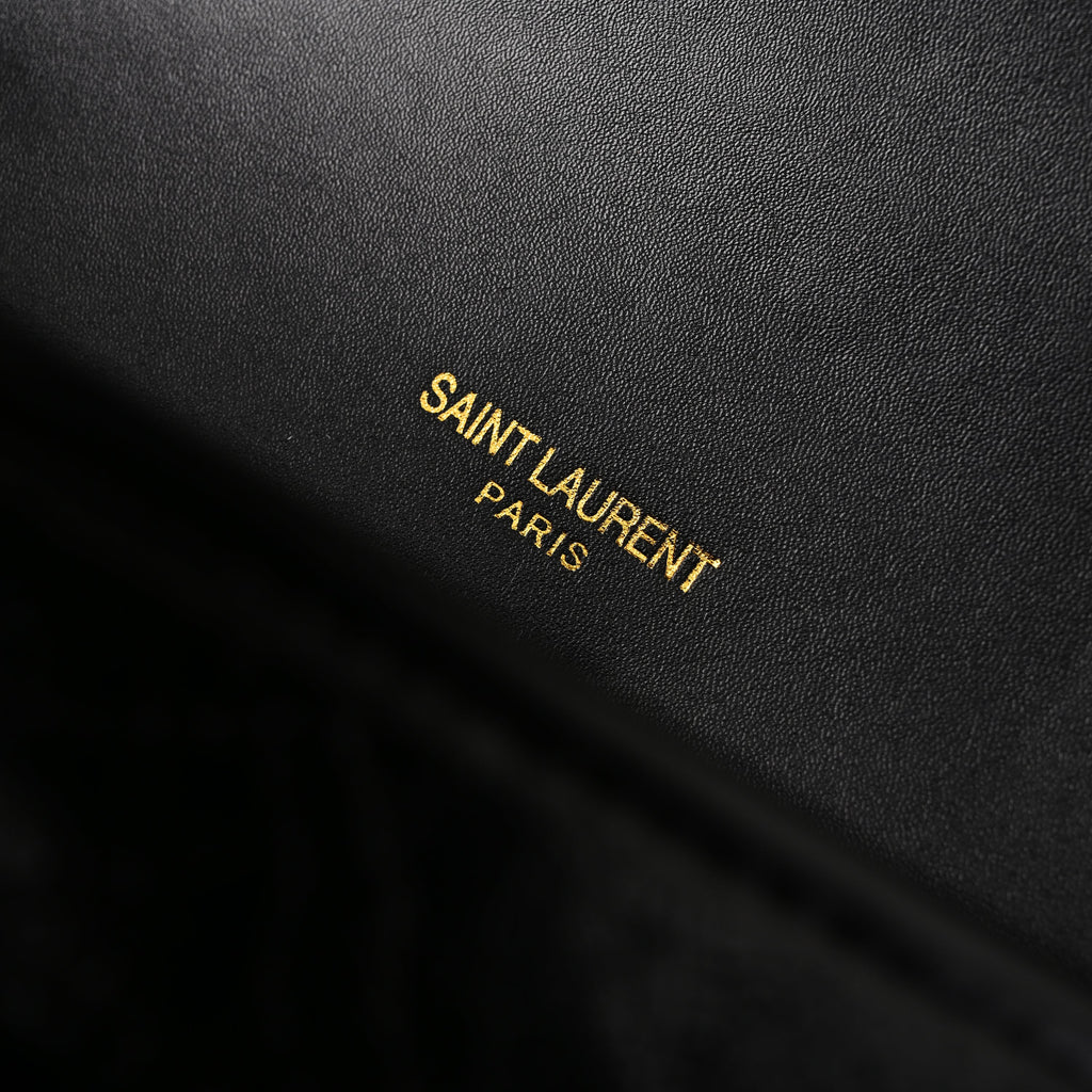 Saint Laurent Niki Medium Black Crinkled Leather Shoulder Bag