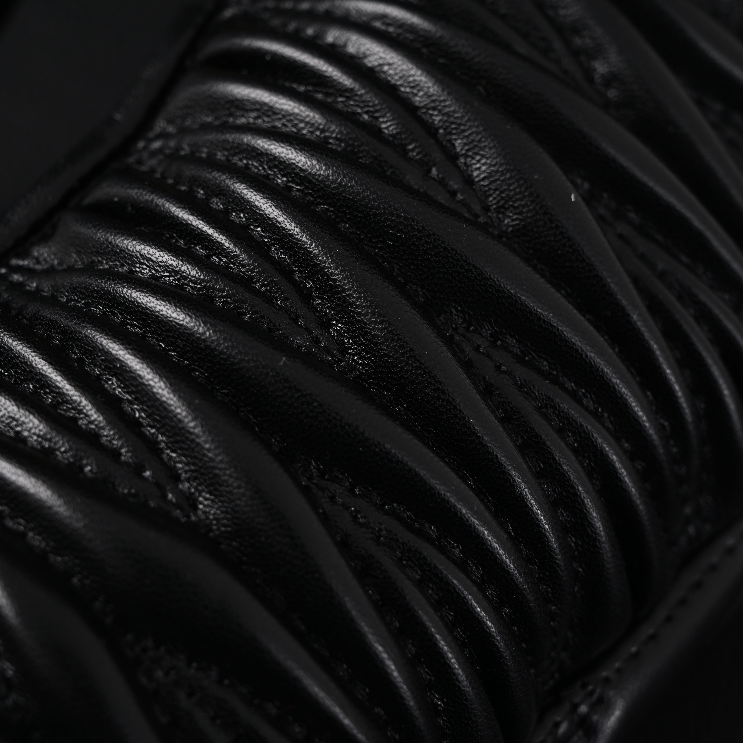 Miu Miu Matelassé Leather Hobo Bag – Black with Gold Hardware