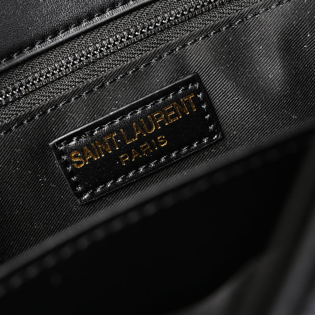 Saint Laurent Niki Medium Black Crinkled Leather Shoulder Bag