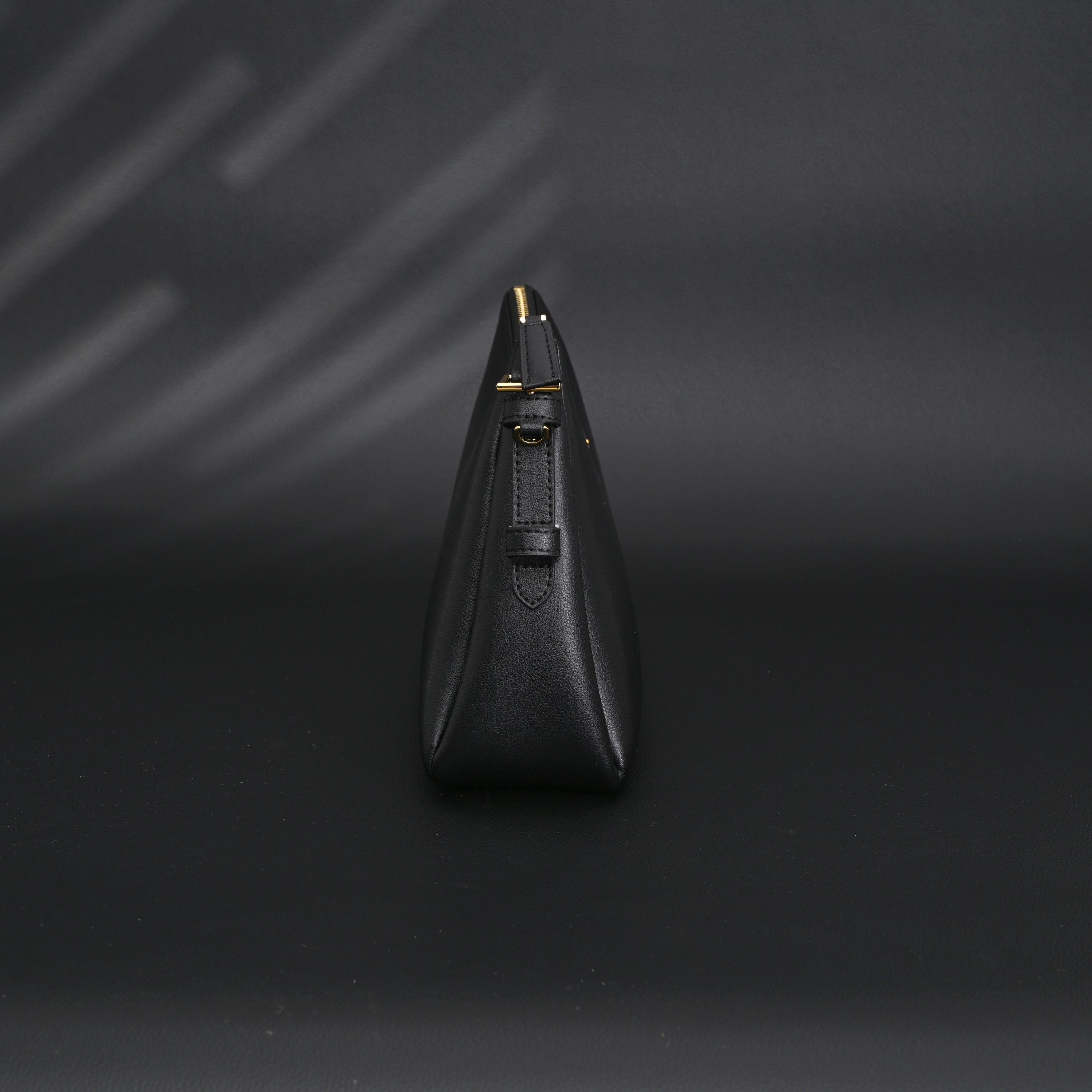 Prada Cleo Black Brushed Leather Shoulder Bag