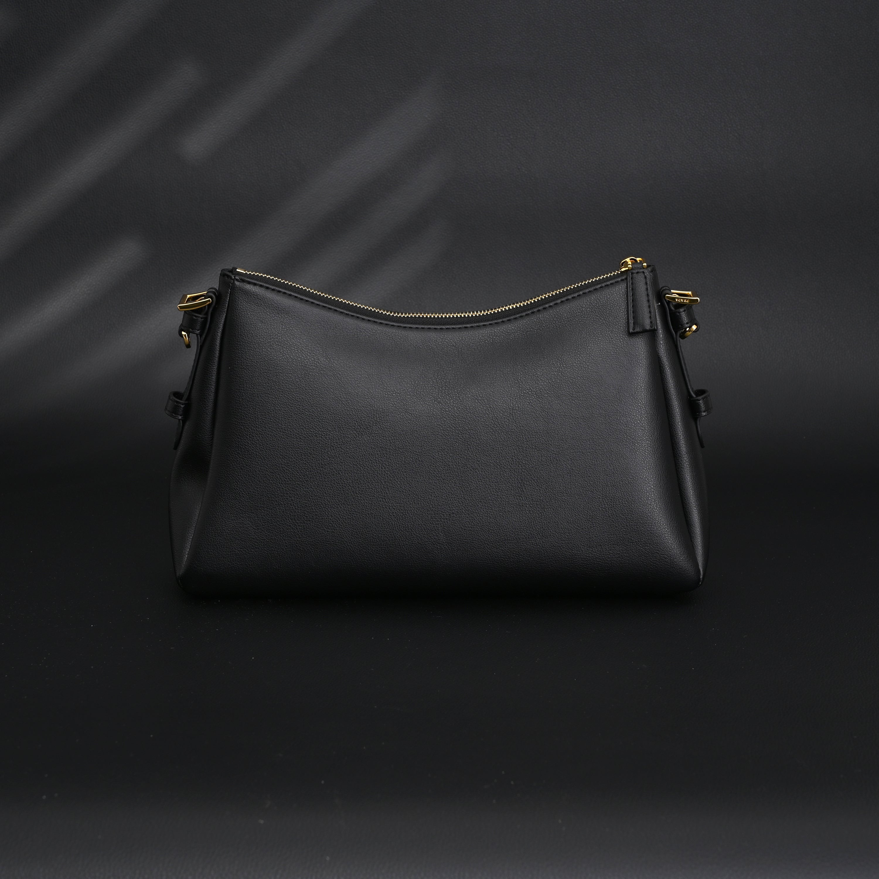 Prada Cleo Black Brushed Leather Shoulder Bag