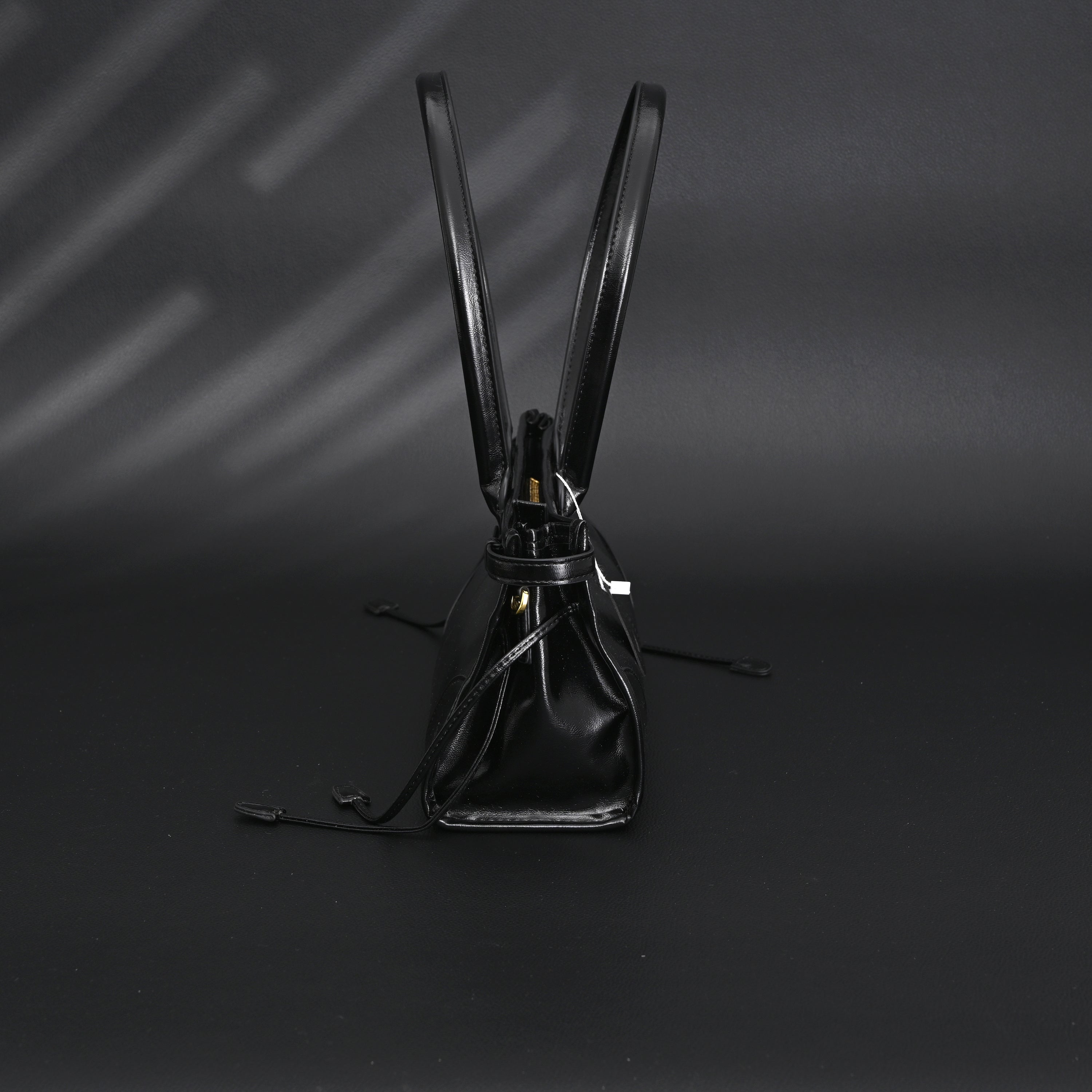 Prada Cleo Black Patent Leather Shoulder Bag with Gold Hardware