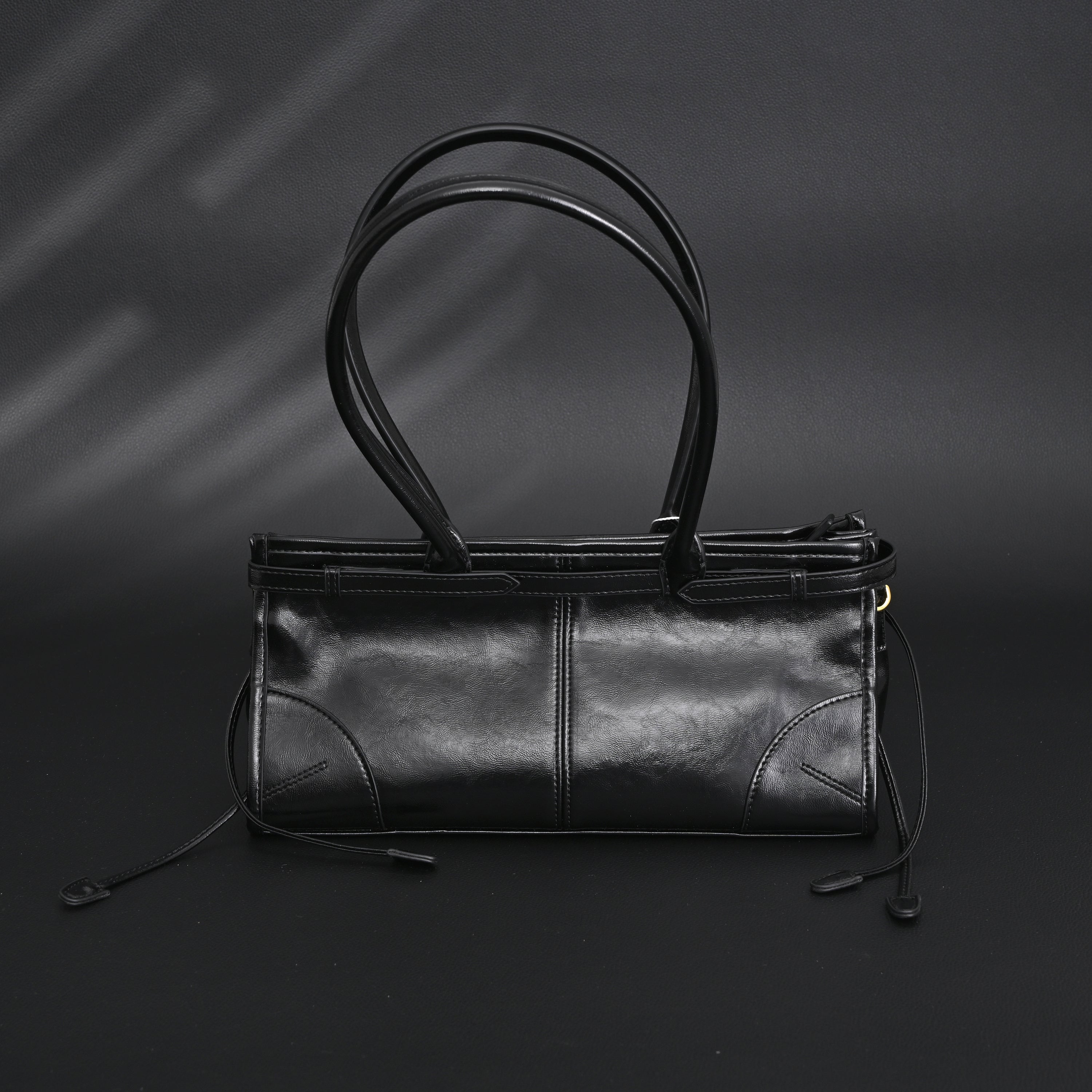 Prada Cleo Black Patent Leather Shoulder Bag with Gold Hardware