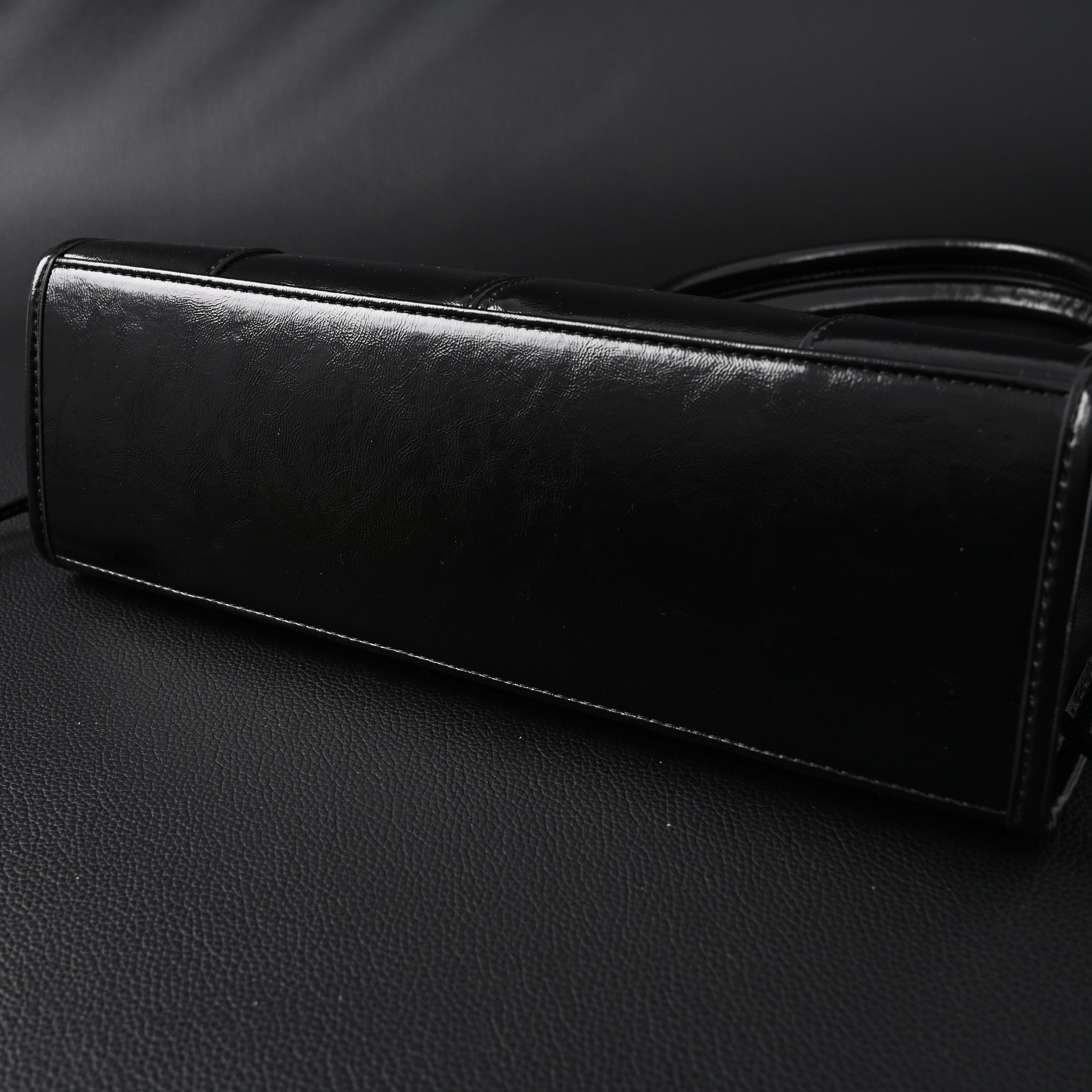 Prada Cleo Black Patent Leather Shoulder Bag with Gold Hardware