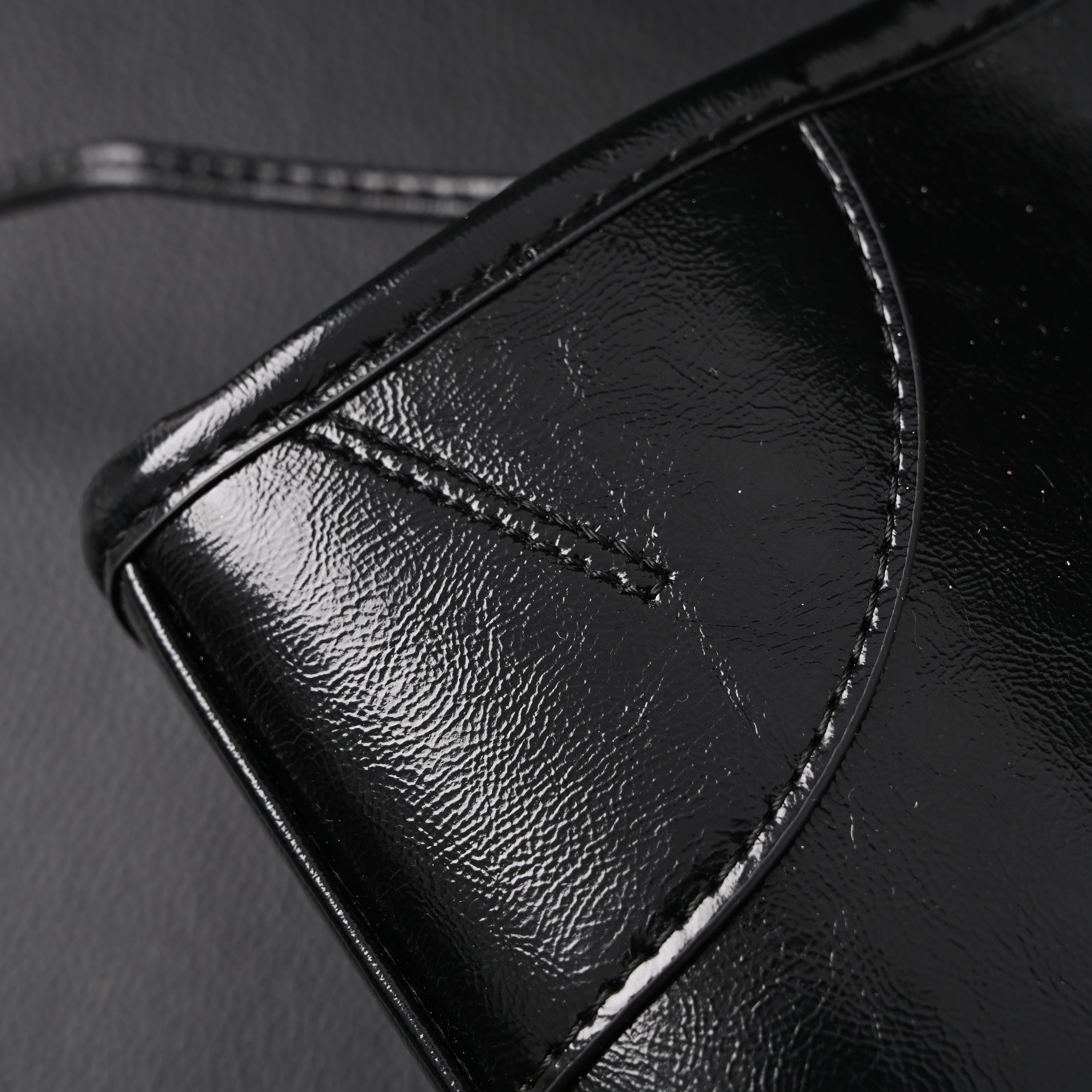 Prada Cleo Black Patent Leather Shoulder Bag with Gold Hardware