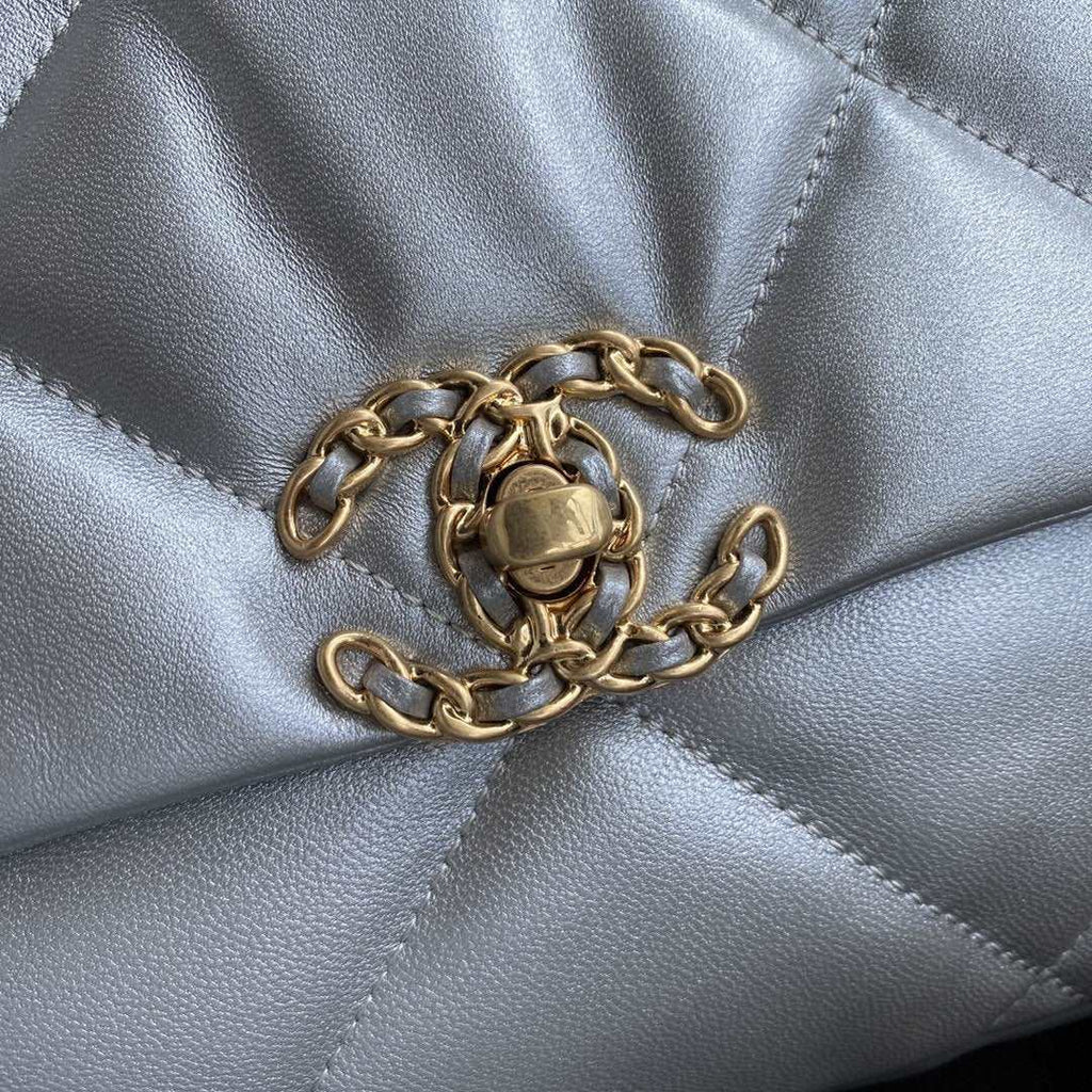 CHANEL 19 Large Flap Bag Silver