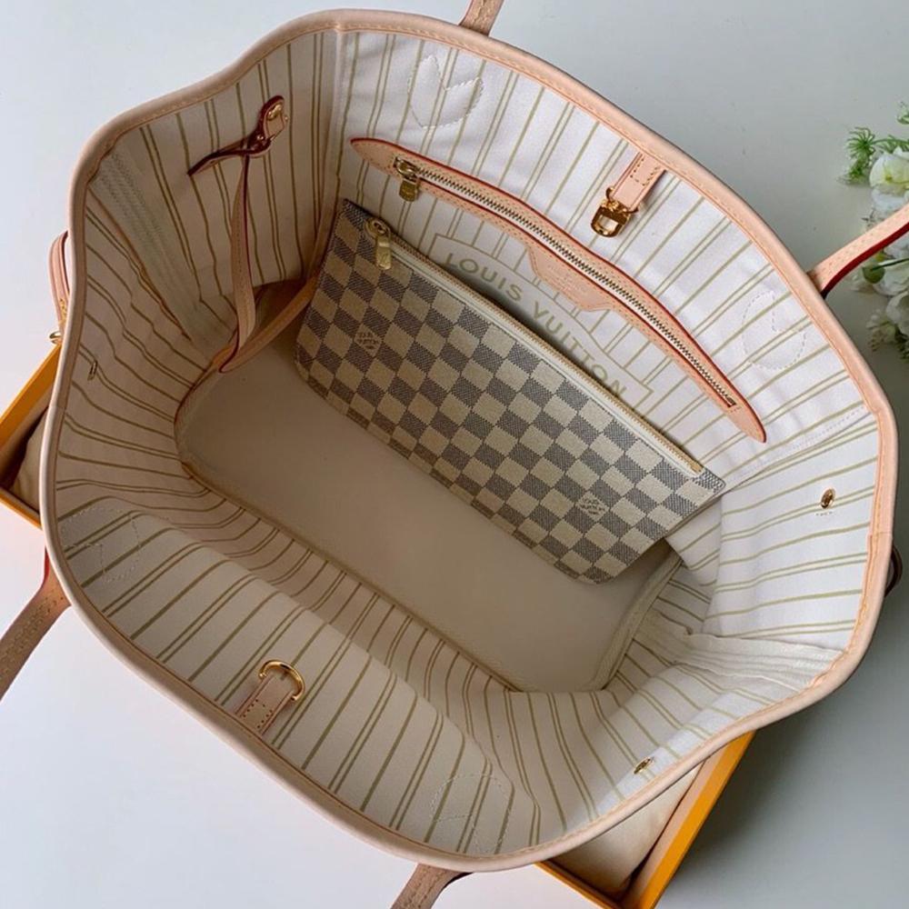 Louis vuitton NEVERFULL MM damier azur Beige