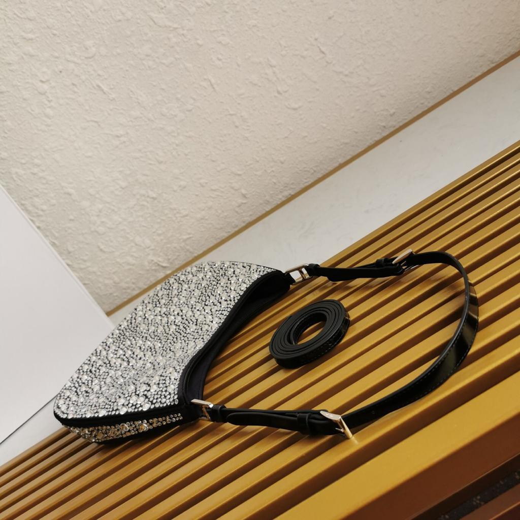 Prada Cleo Satin Bag with Crystals