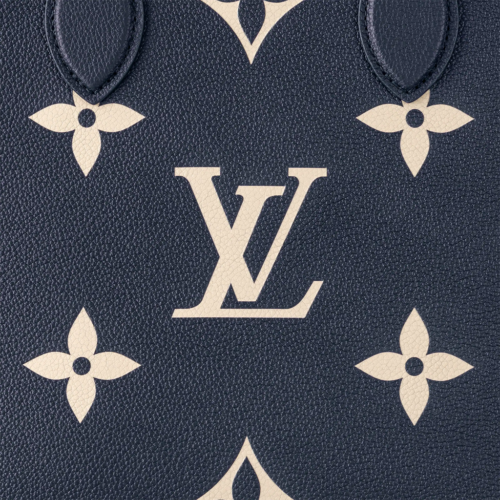LV OnTheGo MM Navy Blue cream
