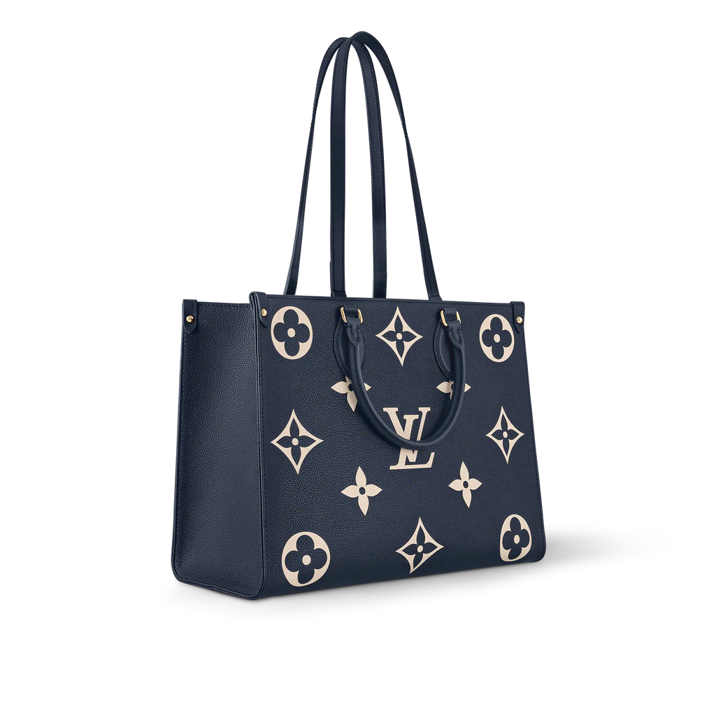 LV OnTheGo MM Navy Blue cream