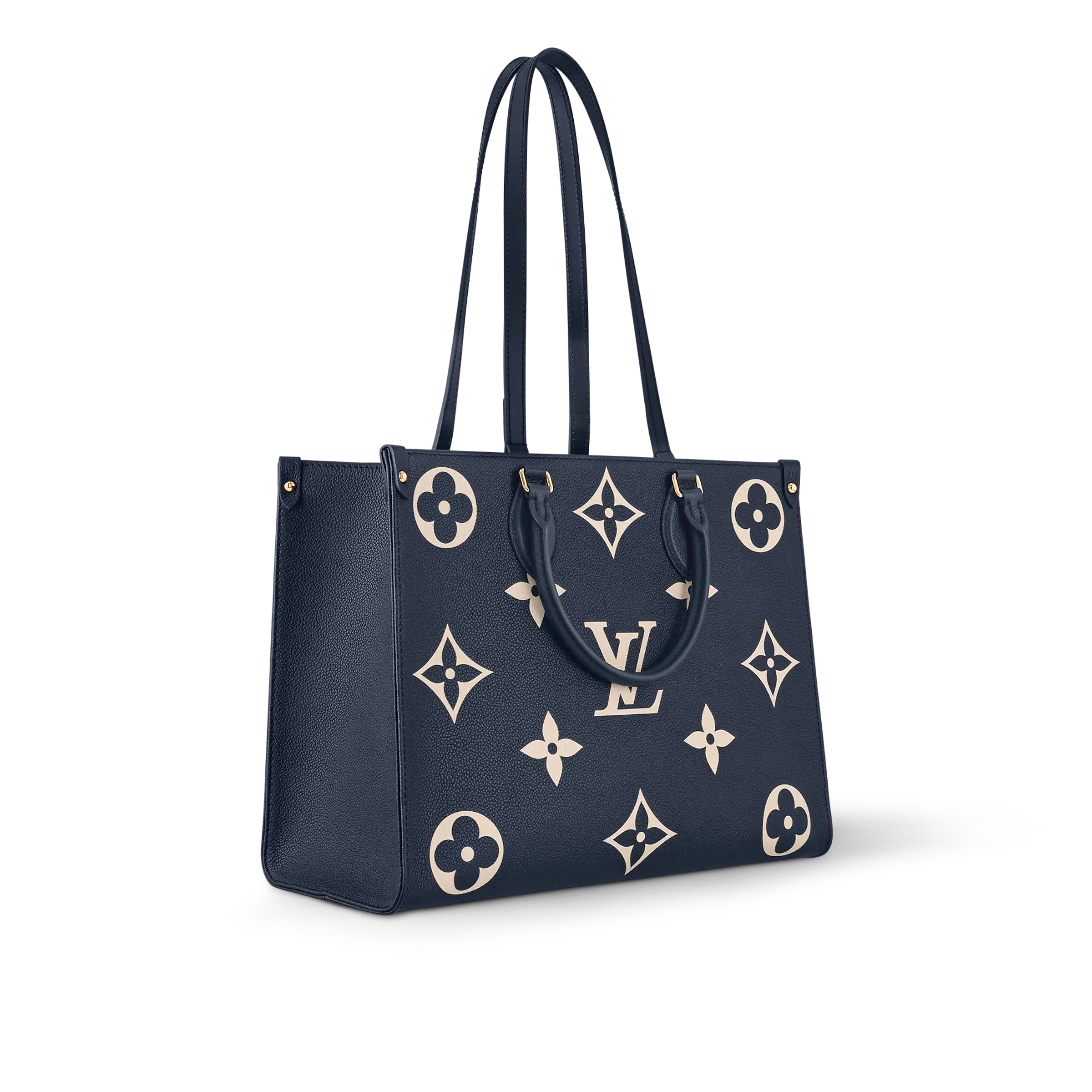 LV OnTheGo MM Navy Blue cream